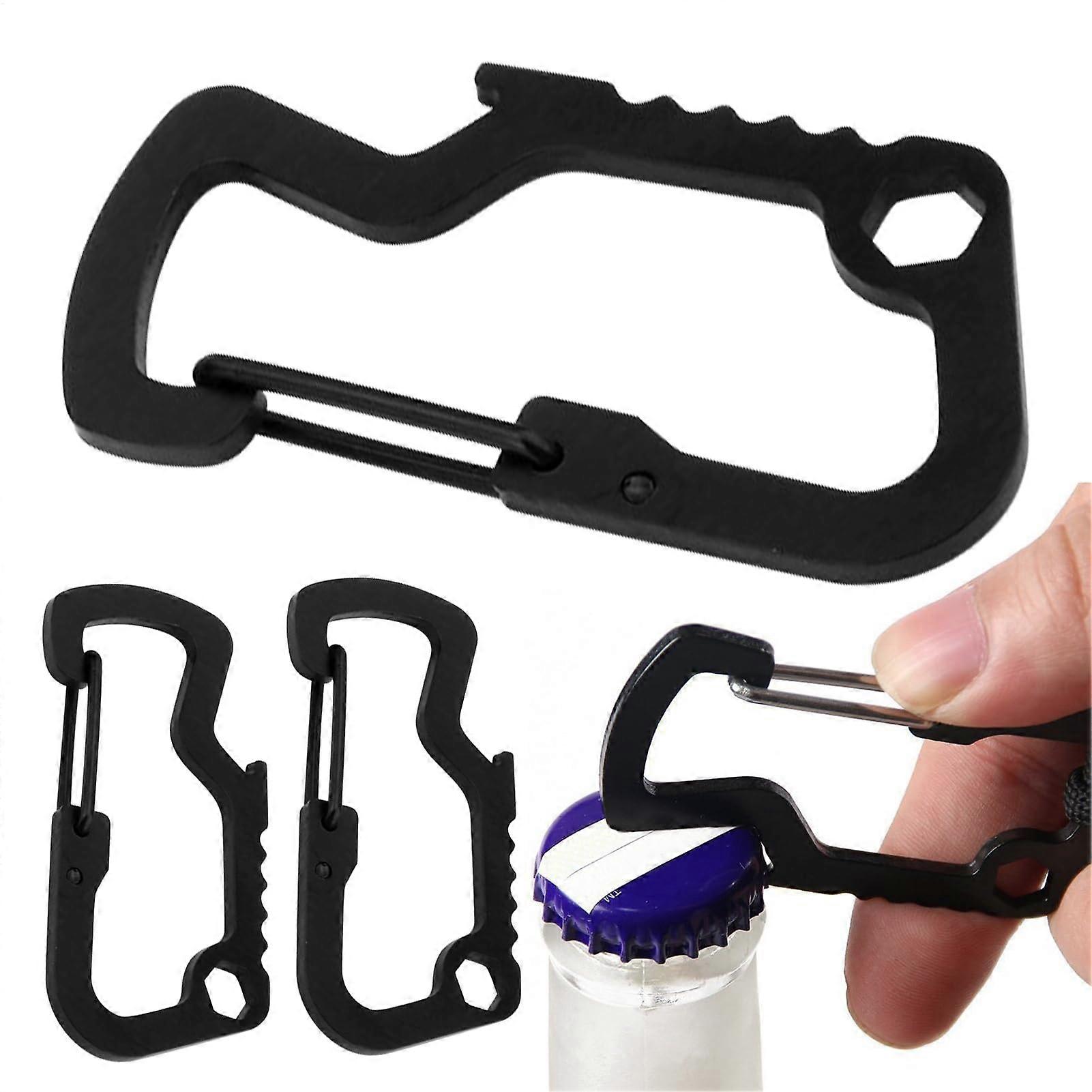 Stainless Steel Keyring Clip with Bottle Opener, Spring Snap DRing, Keychain Hook