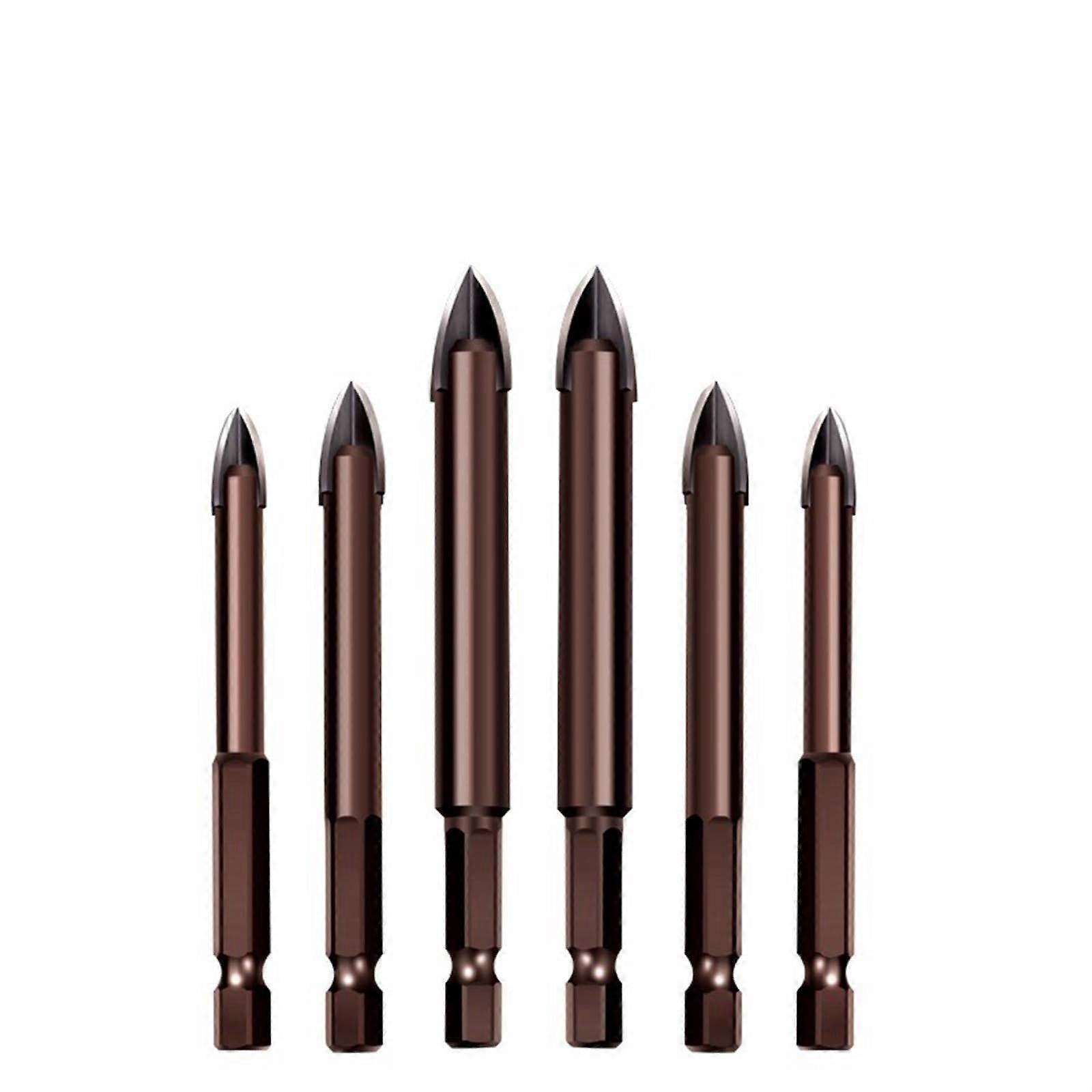 Cross Hex Tile Drill Bits Glass Ceramic Concrete Hole Opener 4 Carbide Tip Spear Drill Bit 1Pcs (Color : 6mm)