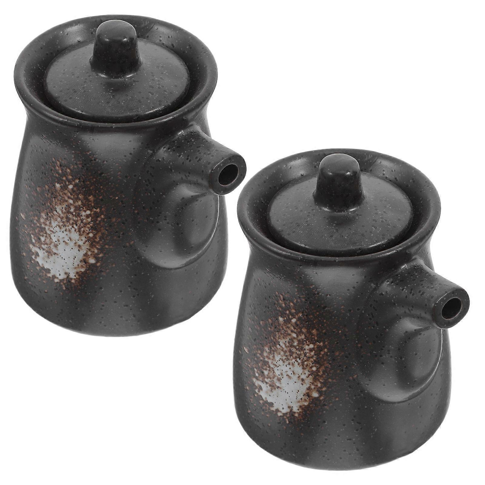 Soy Sauce Pot, Ceramic Finish, Convenient Liquid Storage in Kitchen