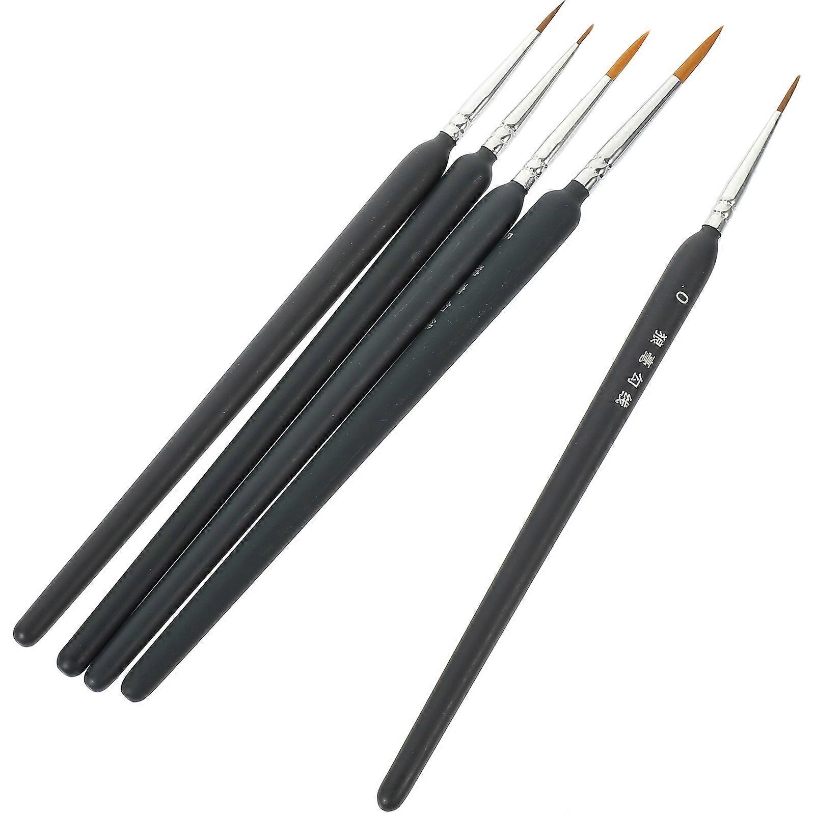 5 Piece Fine Detail Paint Brush Set for Miniature, Oil, Watercolor, Nail Art, and Model Making – Lightweight, Easy to Control Design for Artistic