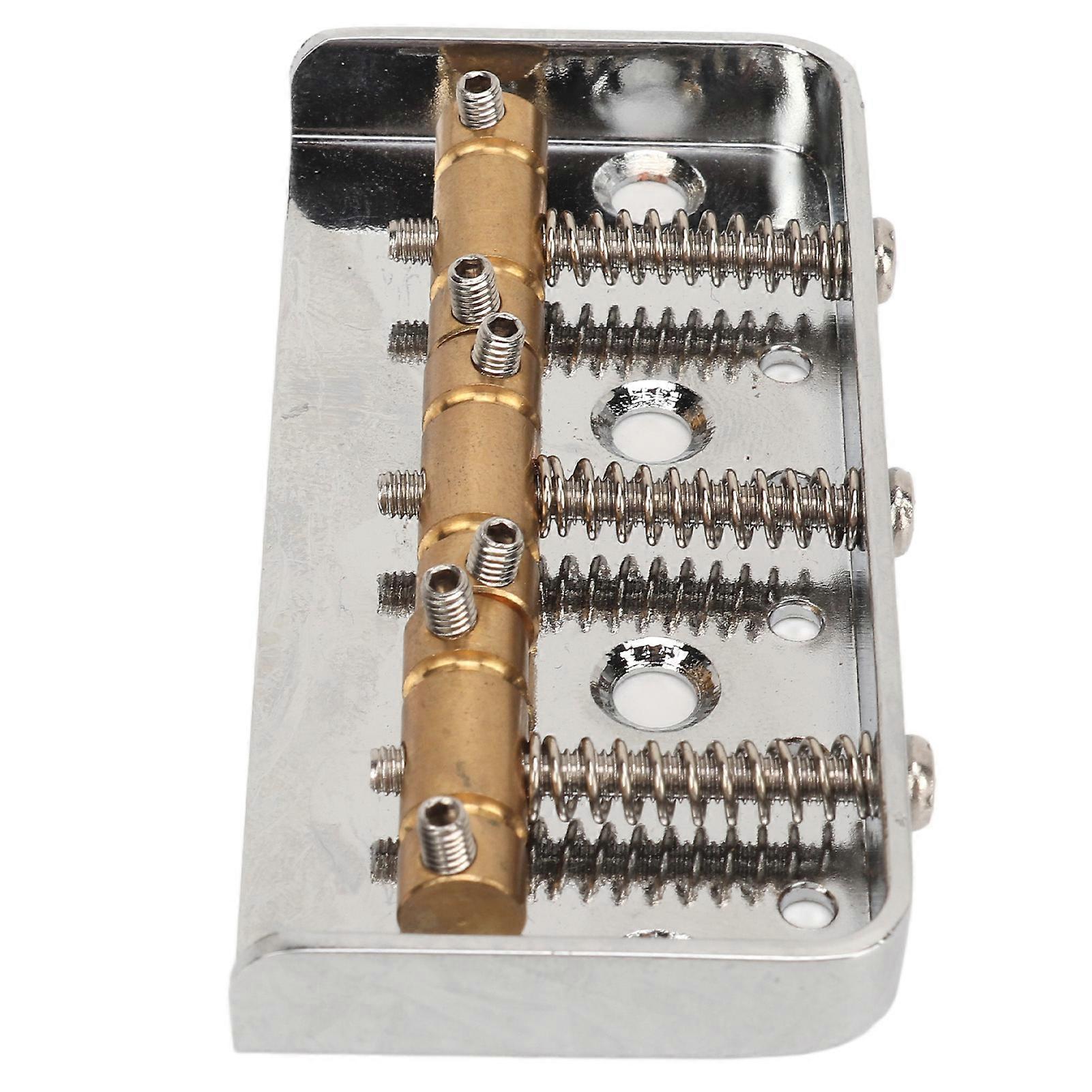 Guitar Bridge Aluminum Alloy High Strength Top Loading String Through Body Saddle Bridge with 3 Brass Saddles 