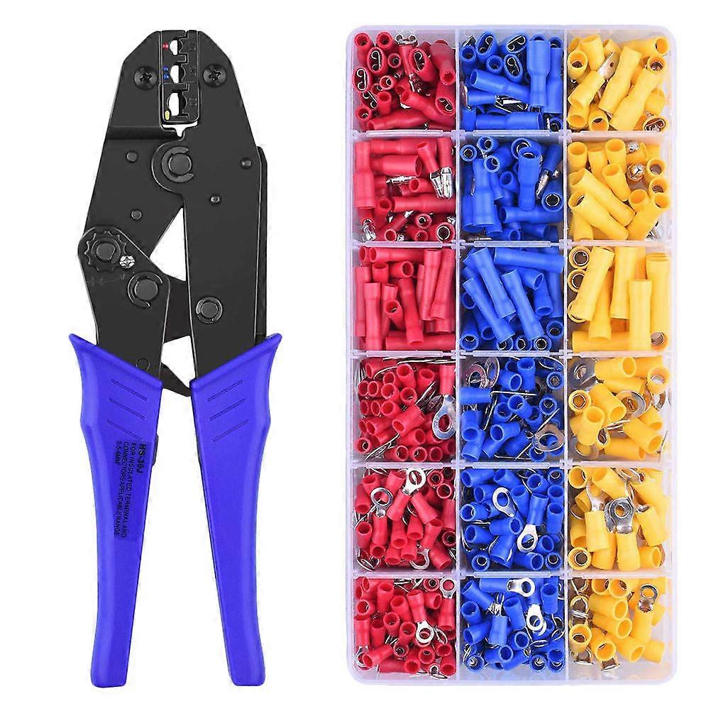 Cable Lug Crimping Tool Insulation Terminal Set Wiring Tools Assorted Color 28.8X13.2X6.8cm Crimping 700Pcs