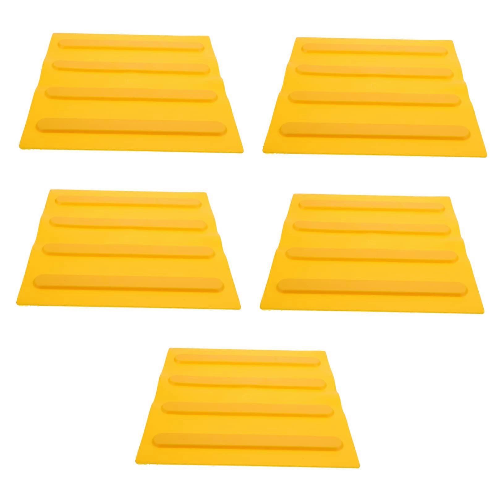 Set of 5 Tactile Paving Tiles for Blind Pathway Driveway Pavement Safety PVC Orange