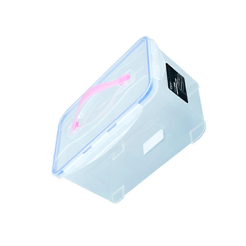 Kitchen Food Storage Container Pink Rectangular Handheld Portable For Home Organization Sealing 32x22.5x16.5cm 1Set