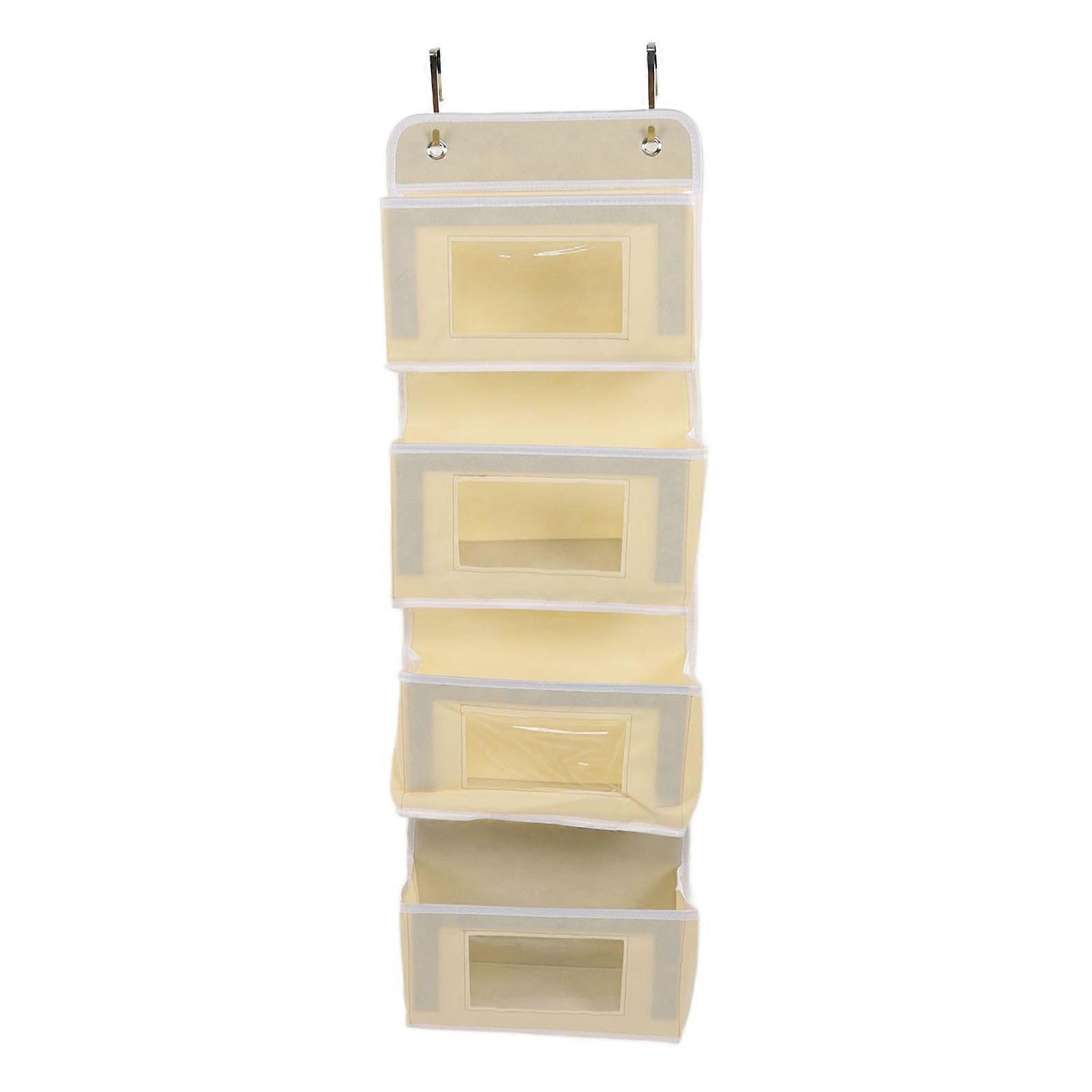Closet Multilayer Strong Load Bearing Capacity Nonwoven Over Door Hanging Organizer with 2 Hooks