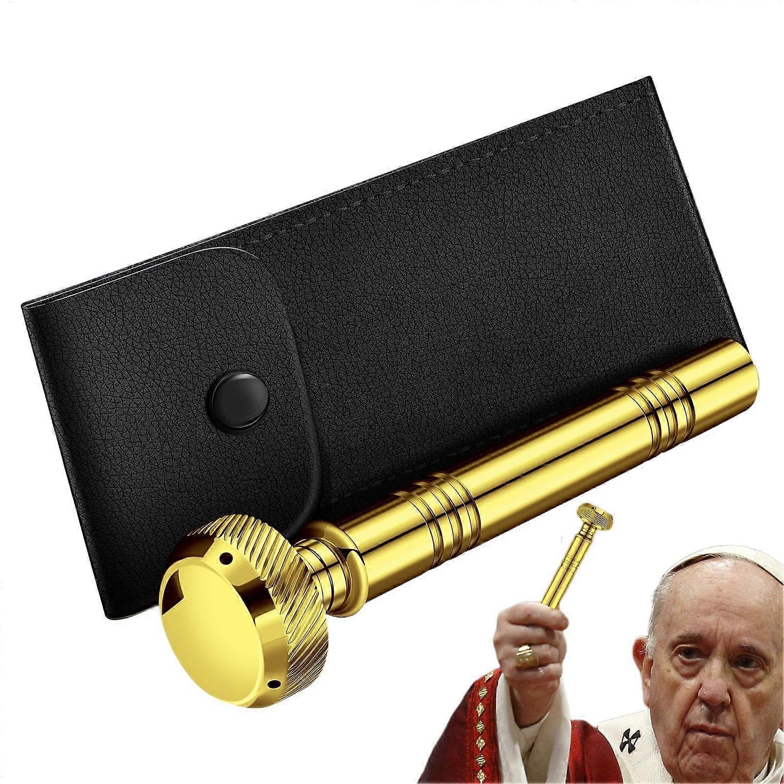Weihwasserbehälter 12,7 cm Gold | Religiöser Flüssigkeitsspender für Geistliche, tragbares Aspergillum Werkzeug