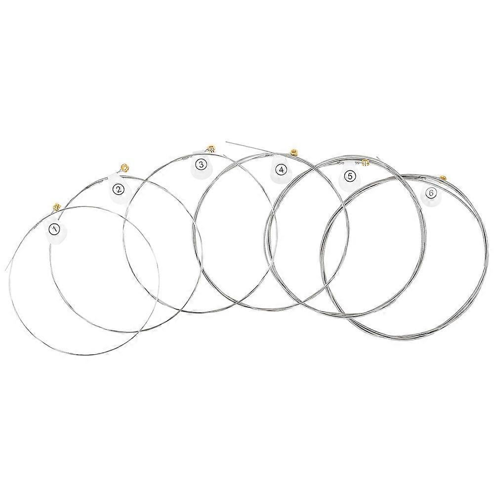Folk Guitar Strings Replacement Metal Universal Silver Durable 6Pcs