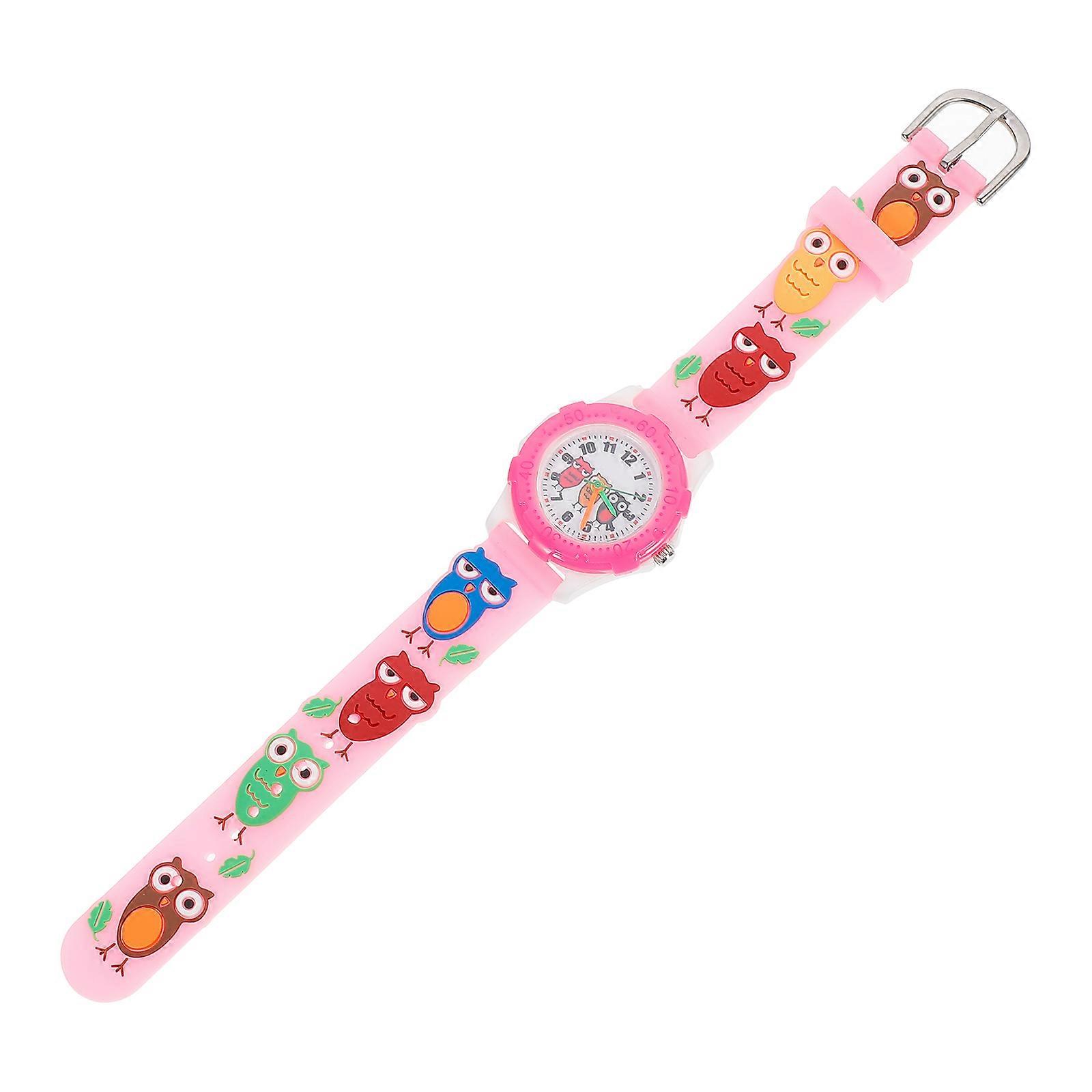 Cartoon Owl Wristwatch with Durable Rubber Band – Easy to Read Analog Design for Boys, Fun and Practical Timepiece