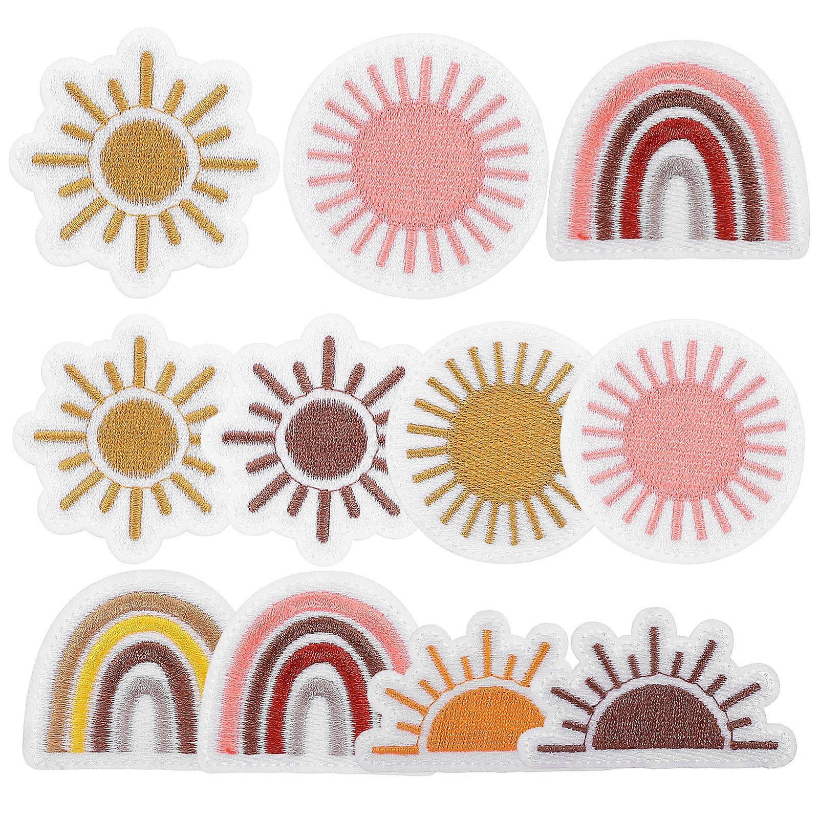 Embroidered Applique Patches Sun Shape Backpacks 16Pcs