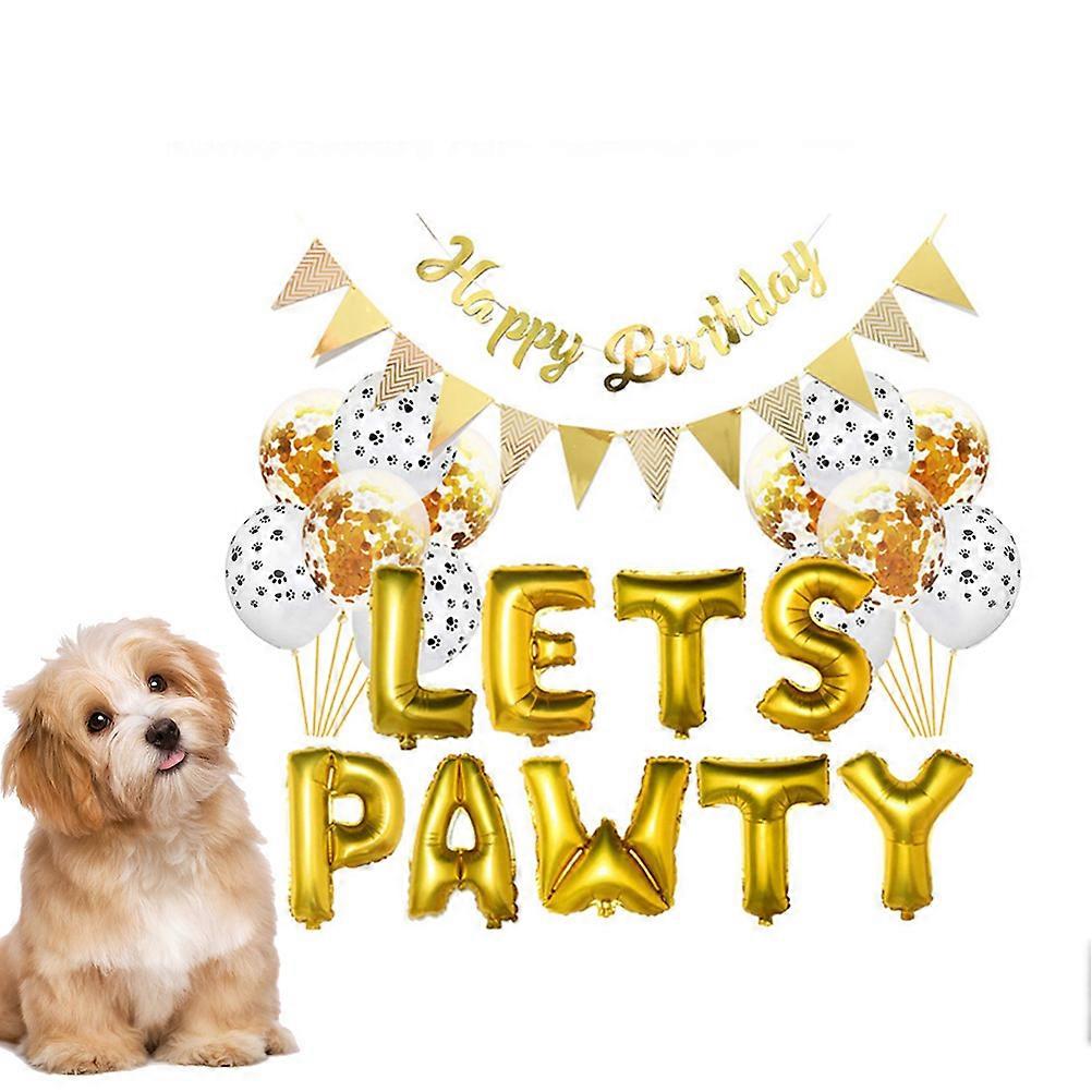 Pet Party Decoration Balloon Banner Set Pet Birthday Party Assorted Color 35x2jom Background Hanging 1Set
