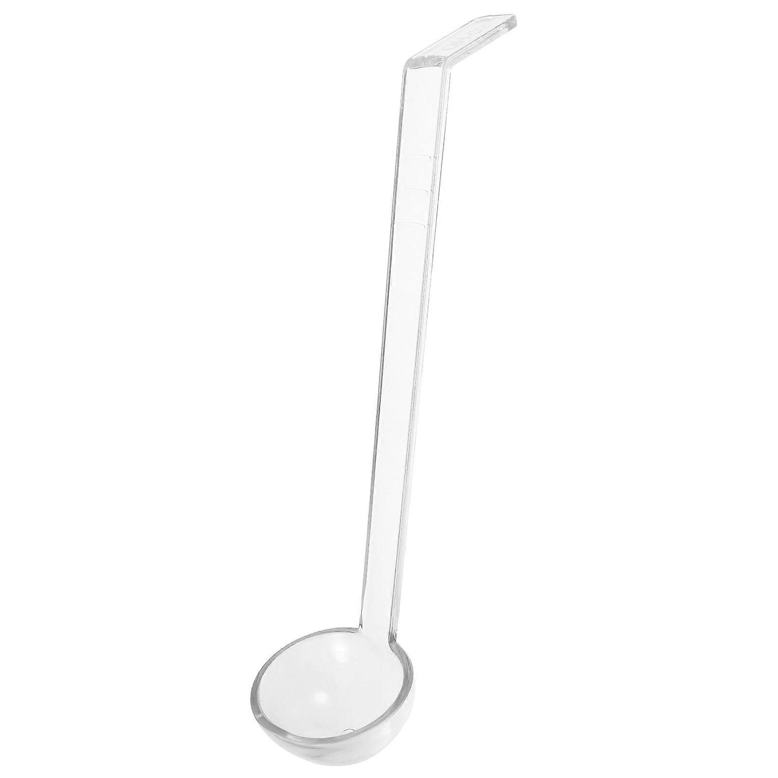 Clear Serving Ladle Spoon with Long Handle and Secure Bent Tail Design for Buffets, Soups, Sauces – Effortless Cleanup, Appetizer Scoop for Catering