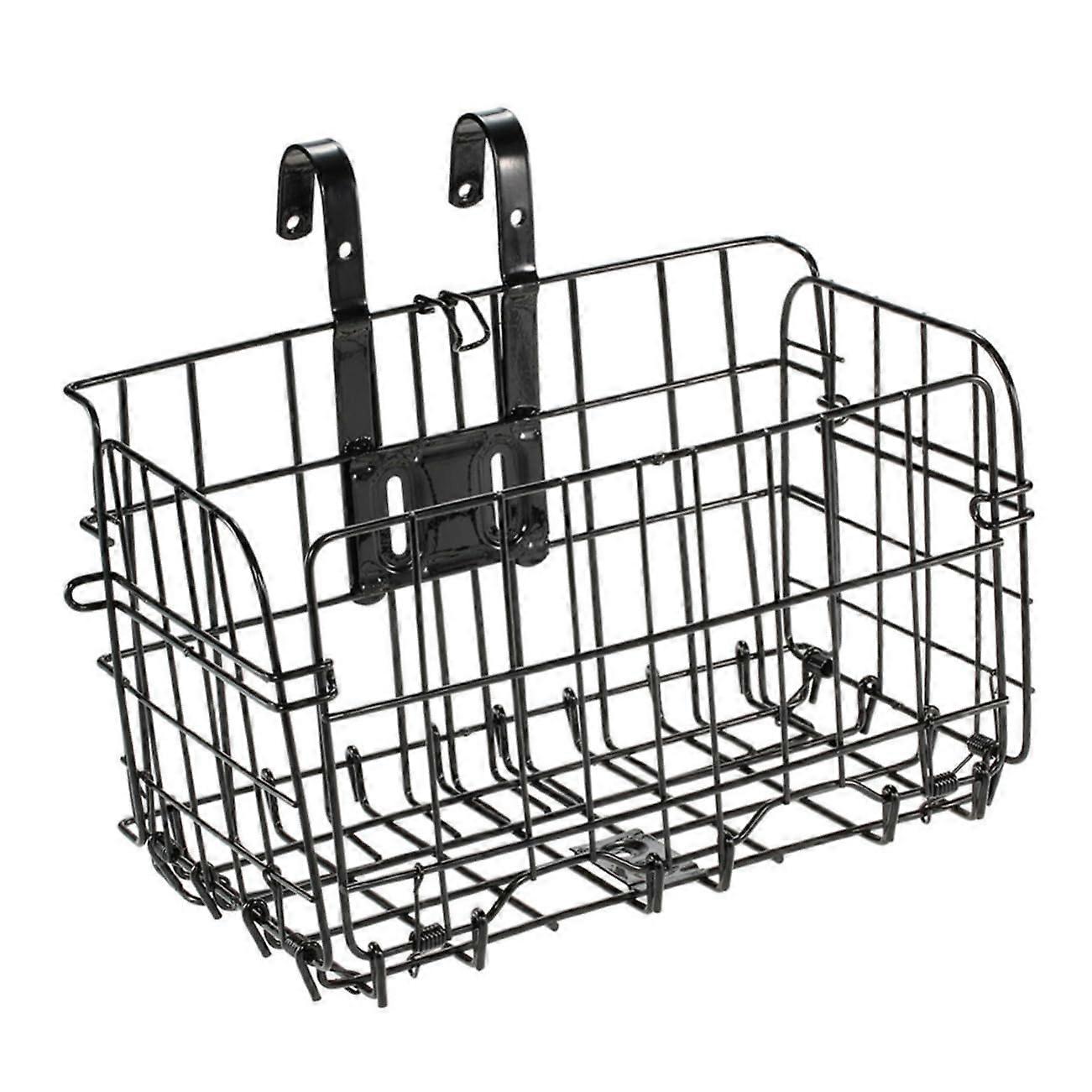 Foldable metal basket for mountain bike folding bike sturdy durable bicycle basket for front and rear mounting spacesaving tall