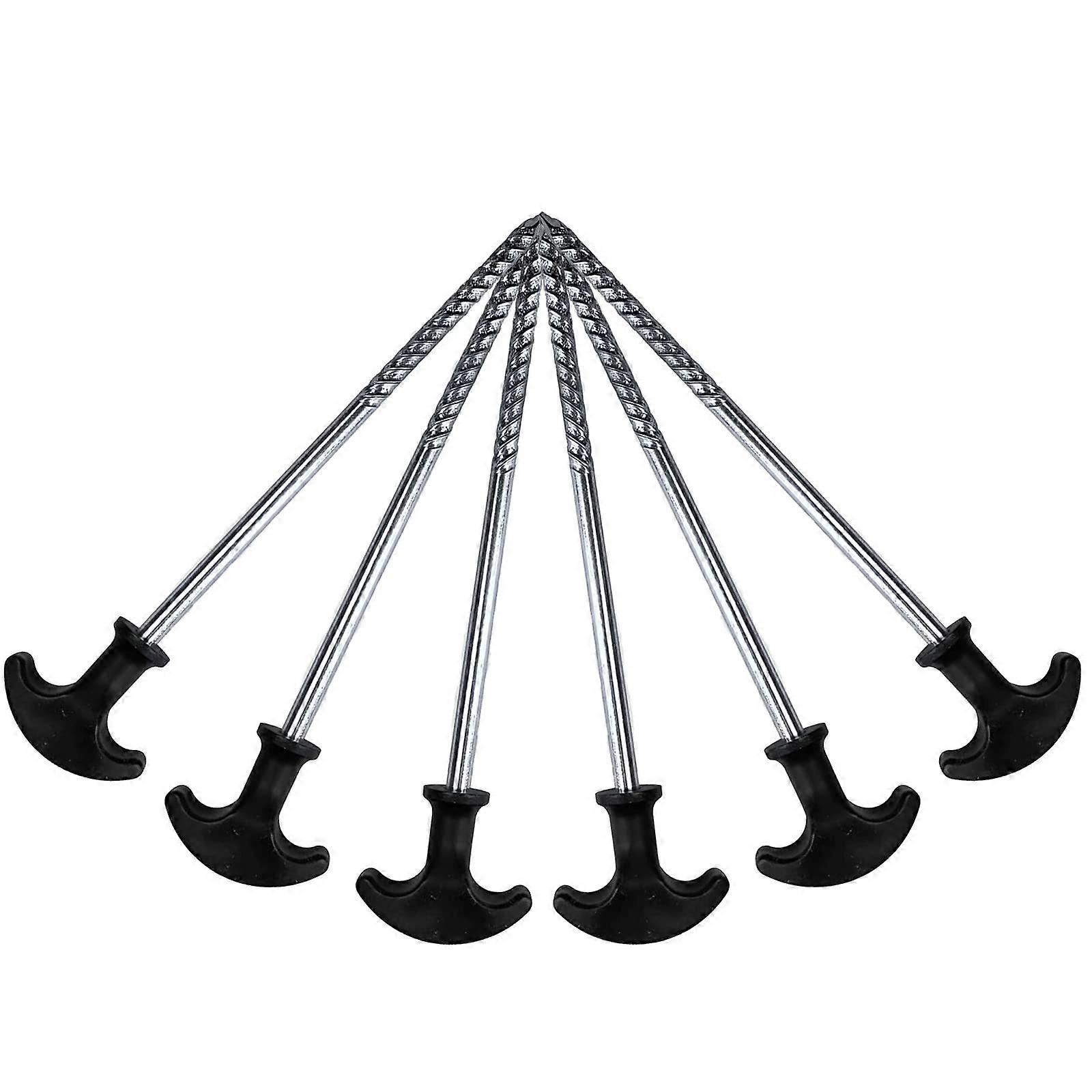 Tent Fixing Pegs, Pack of 6 Metal Tent Hooks, 20cm Ground Nail for Tent