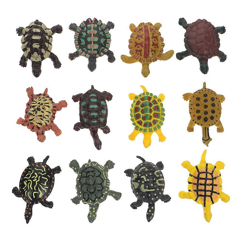 Sea Turtle Statue Tortoise Model Aquarium Decor Assorted Color 5.50X4.00X1.50CM Science Model 24Pcs