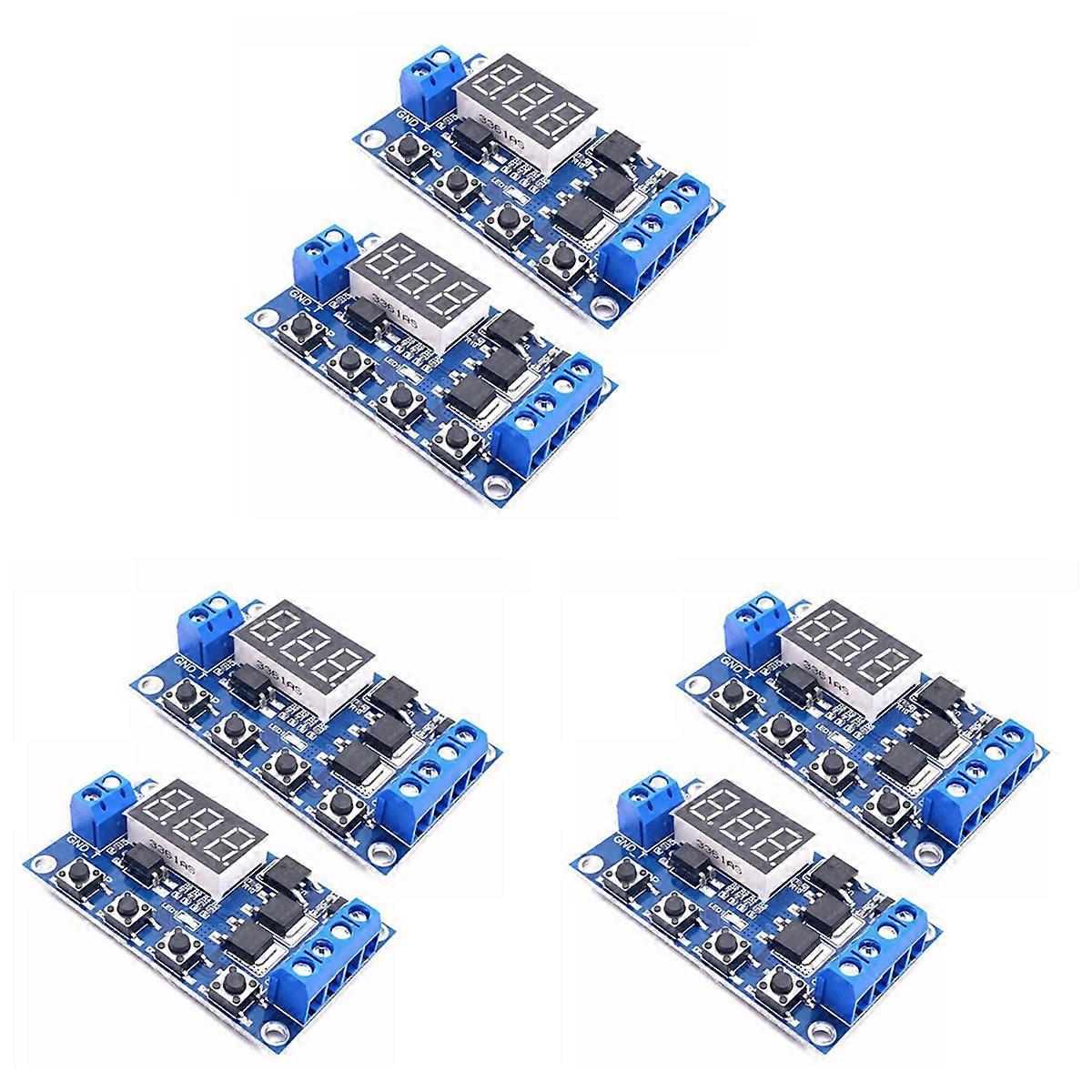6Pcs DC12-24V Dual MOS Digital Time Delay Relay Trigger Cycle Timer Delay Switch Circuit Board Timin