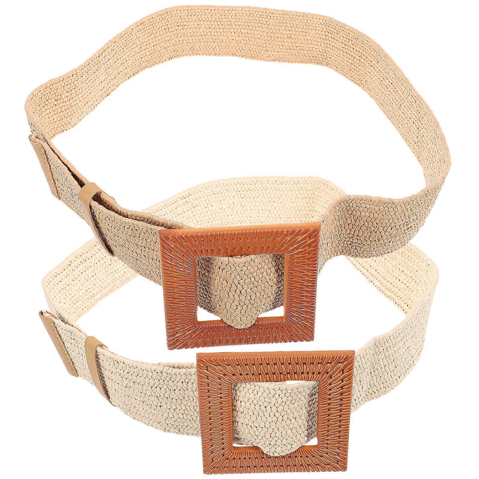 Ladies Belts for Pants Rustic Design Adjustable Woven Structure 2Pcs
