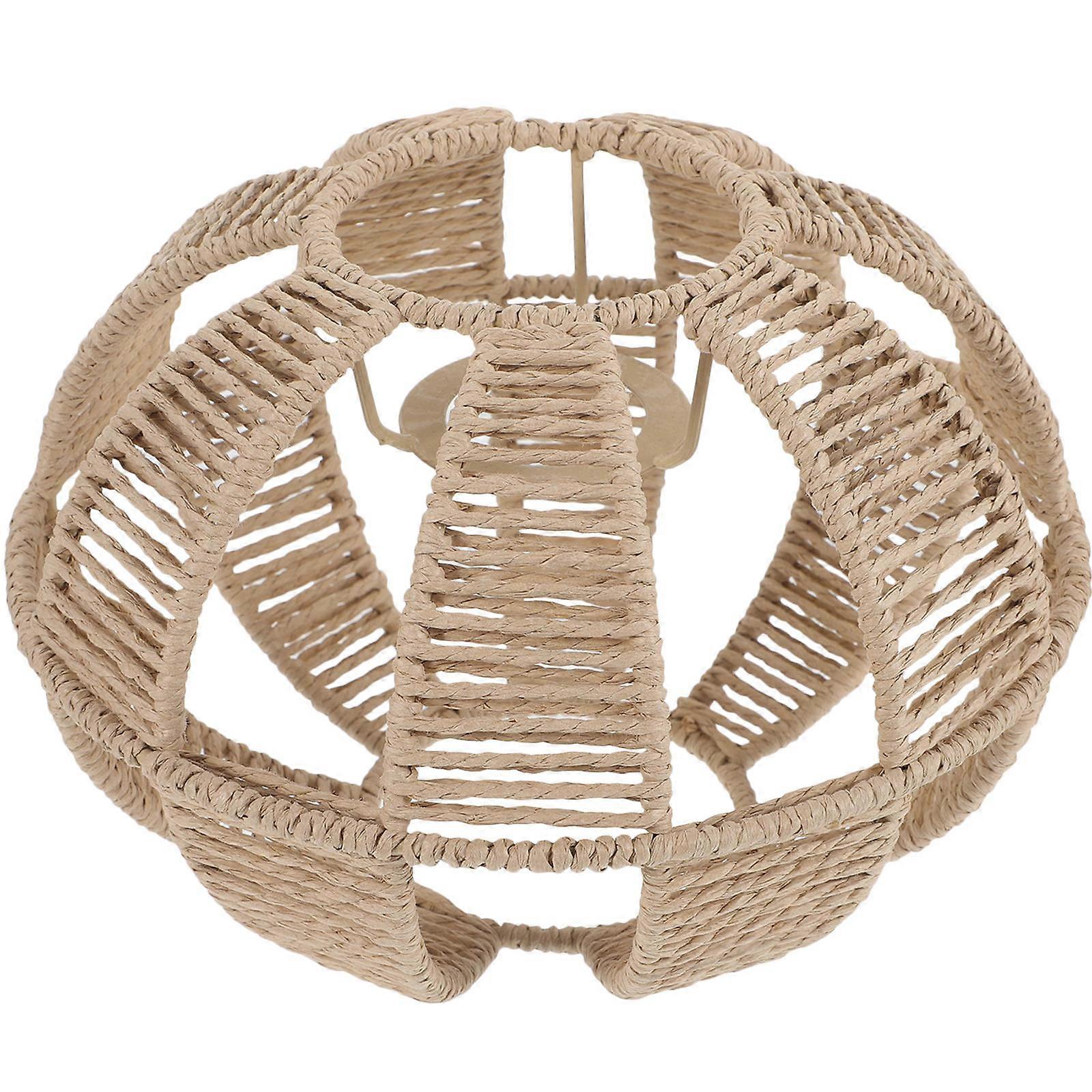 Hanging Paper Lampshade Small Lampshade Ceiling Light Cover Indoor Light Brown 22x22cm Soft Light 1Pcs