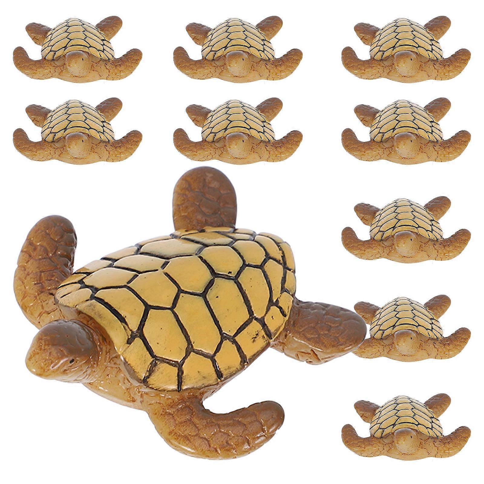 Miniature Figurines Resin Ocean Animal Figurines Realistic Sea Turtle Cake Decoration Multi 4.00X3.40X1.20CM 10Pcs