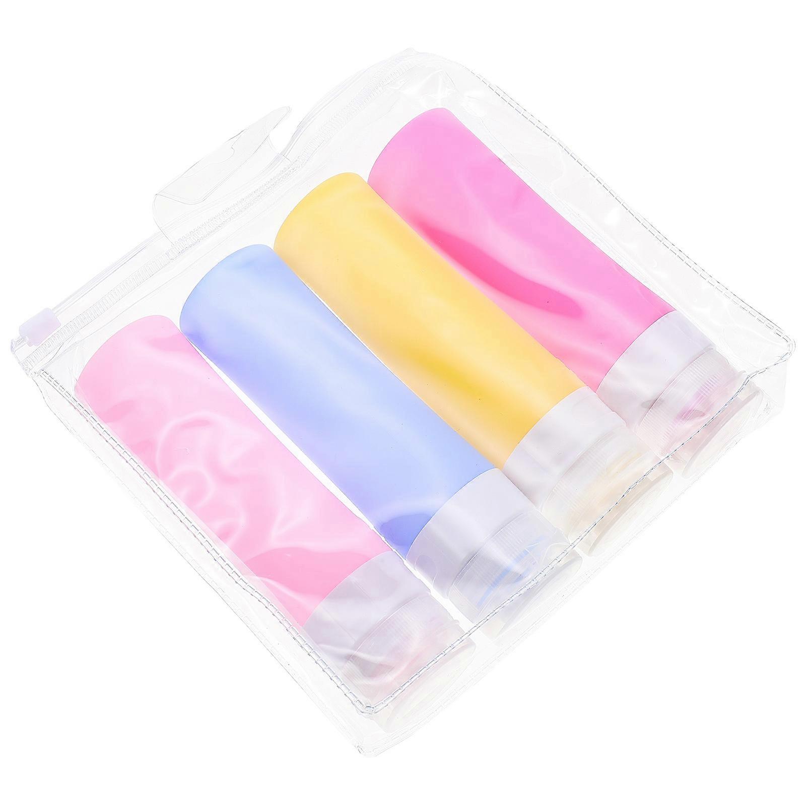 Silicone Dispensing Bottles Compact Design For Travel Packaging Bag Pink 13.00X3.50X3.50CM