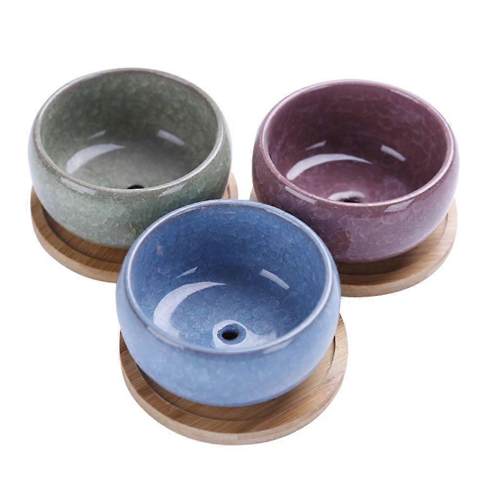 3 Pcs Creative Flowerpots Plant Pots Ceramic Flowerpots Solid Color Planter