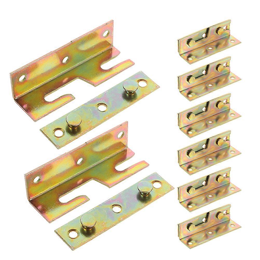 Heavy Duty Bed Rail Fitting Bracket Construction Bed Frame Stability 8Pcs