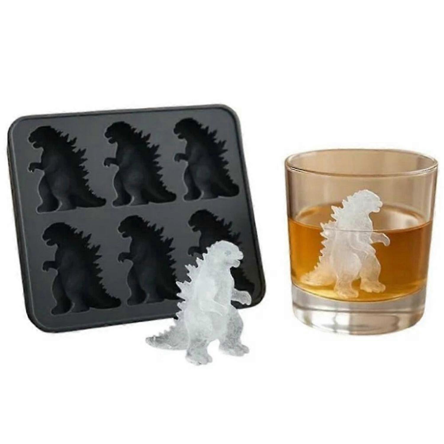 Dinosaur Ice Cube Mold,Freezer Safe Ice Cube Maker for Summer Drinks,6 Cavity