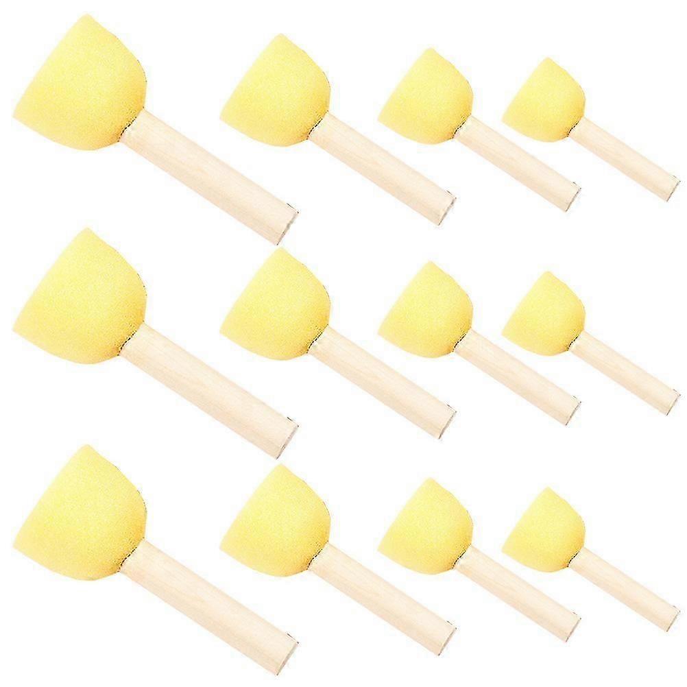 30 Pcs Stampers Kids Sponge Painting Stippler Set Paint Tools Kids Foam Drawing Brushes Set Wooden Handle Foam Brush