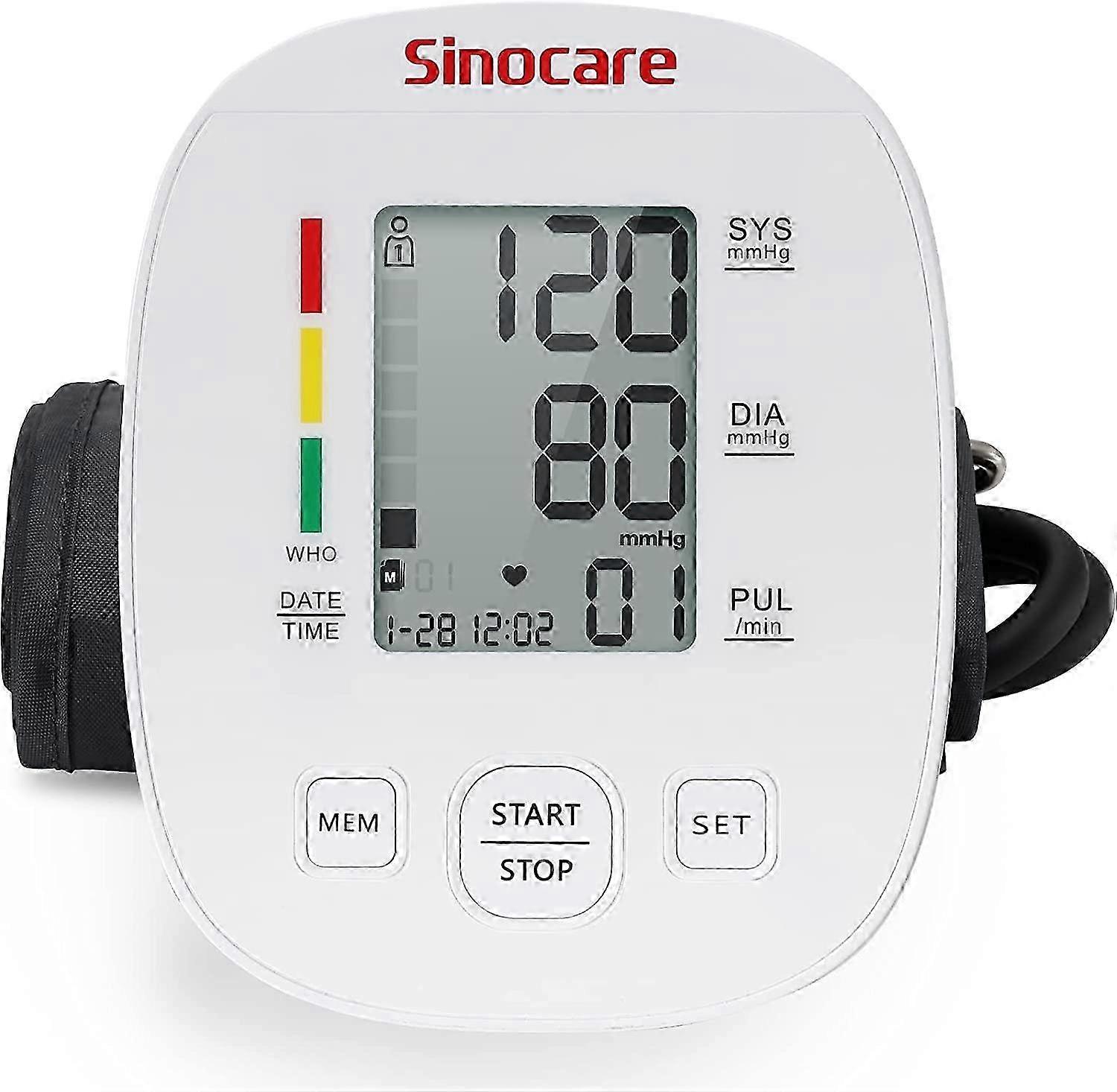 Electronic Upper Arm Blood Pressure Monitor for Home Use, Professional Device with Large Adjustable Cuff 22-42cm, Heart Rate Measurement Fea