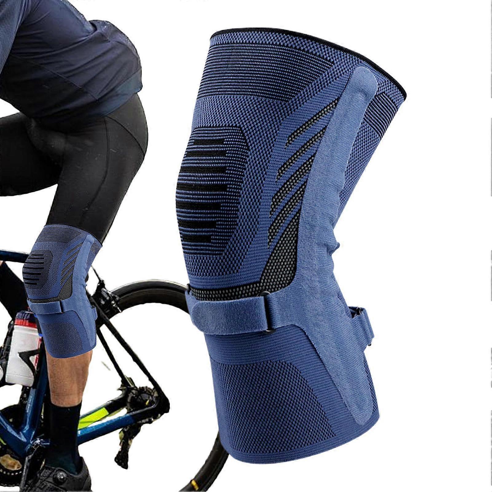 Running Knee Clip, Knee Support for Men, Breathable Patella Compression Sleeve, AntiSlip, Knee Pads for Hiking, Volleyball, Basketball, Dark Blue, L