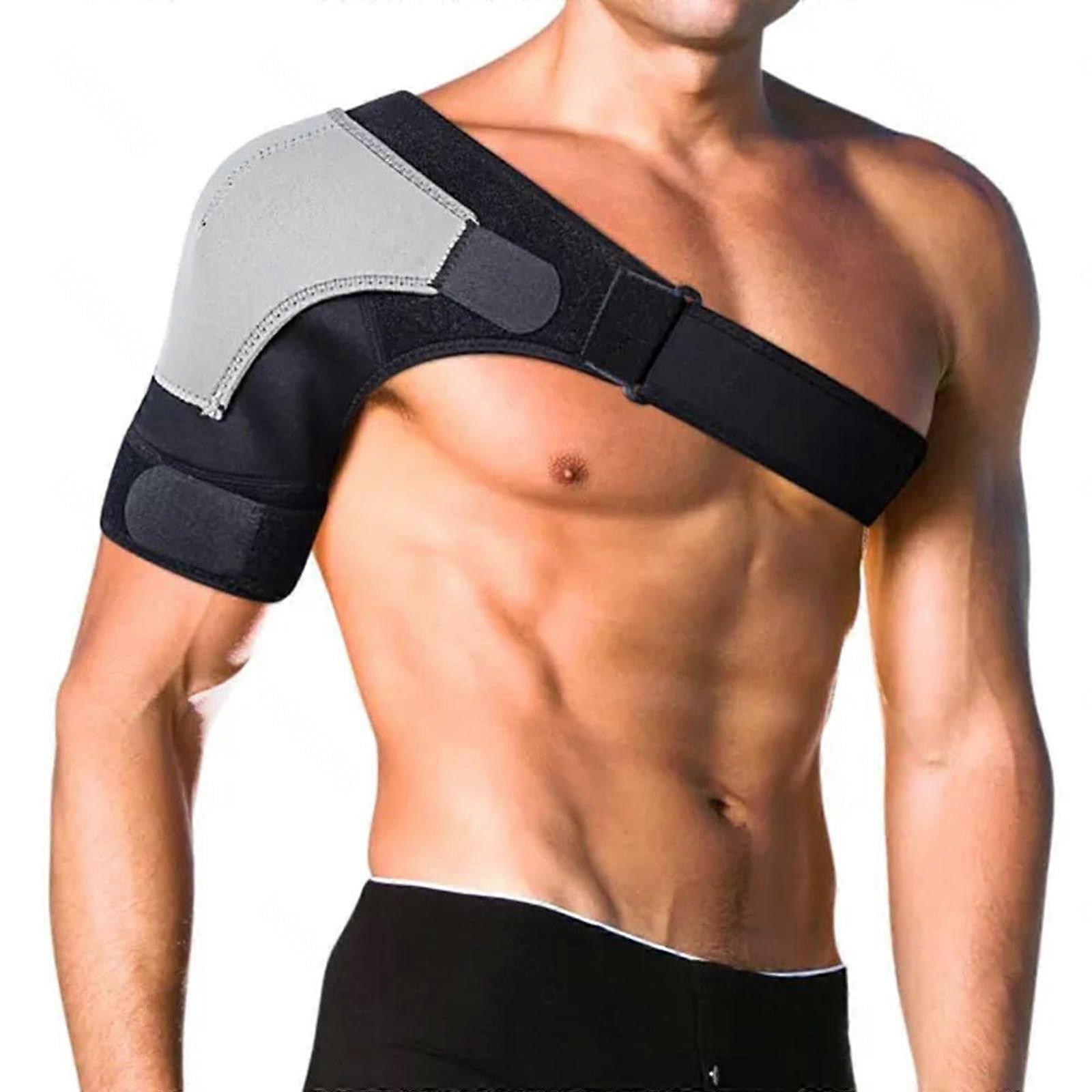 Shoulder Support Bandage with Pressure Pad for Torn Rotator Cuff, Adjustable for Sprains and Tendonitis, Right Arm