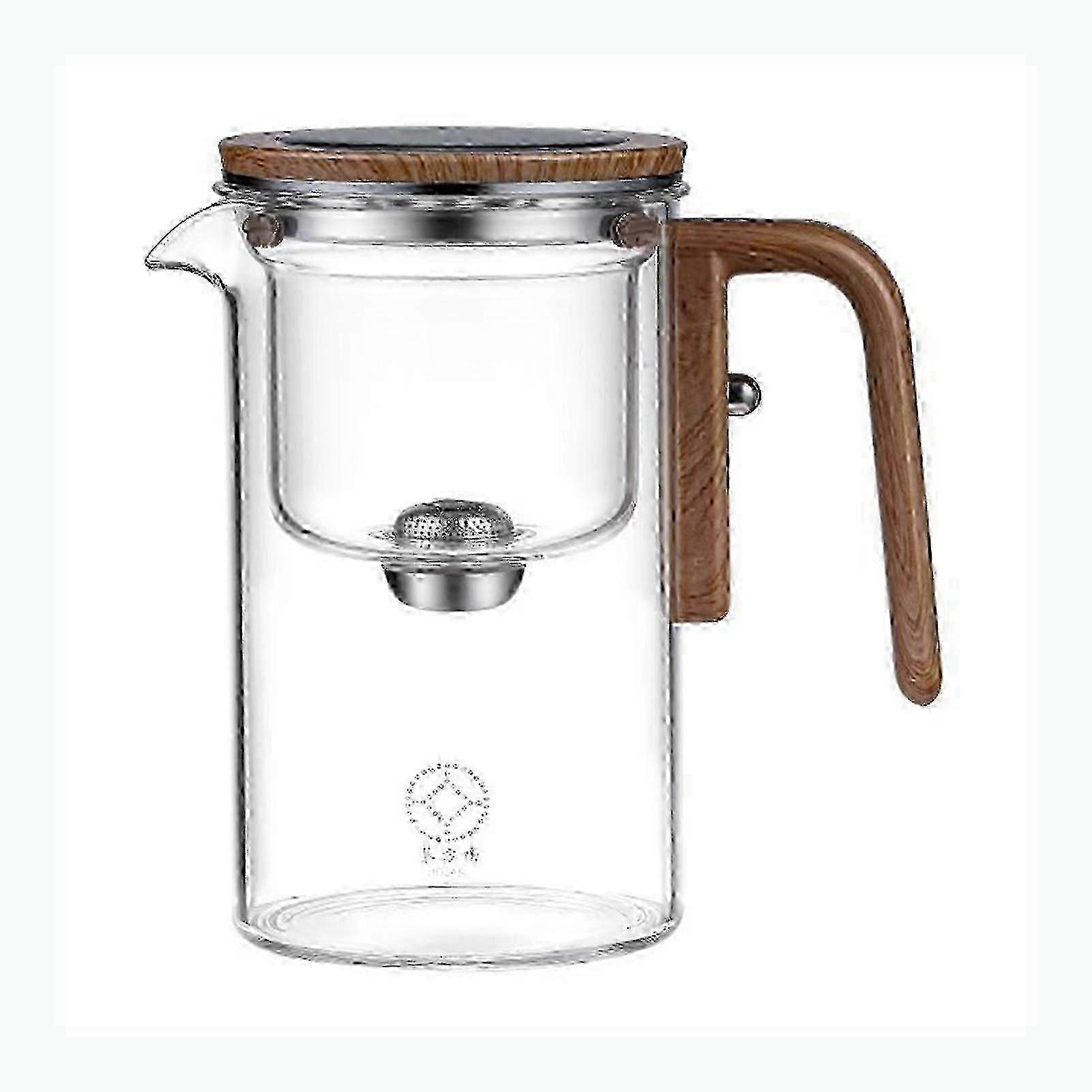 Tea Infuser Pot with Magnetic Filtration - Heat-Resistant Glass Teapot Magnetic Infusion Cup Tea Set