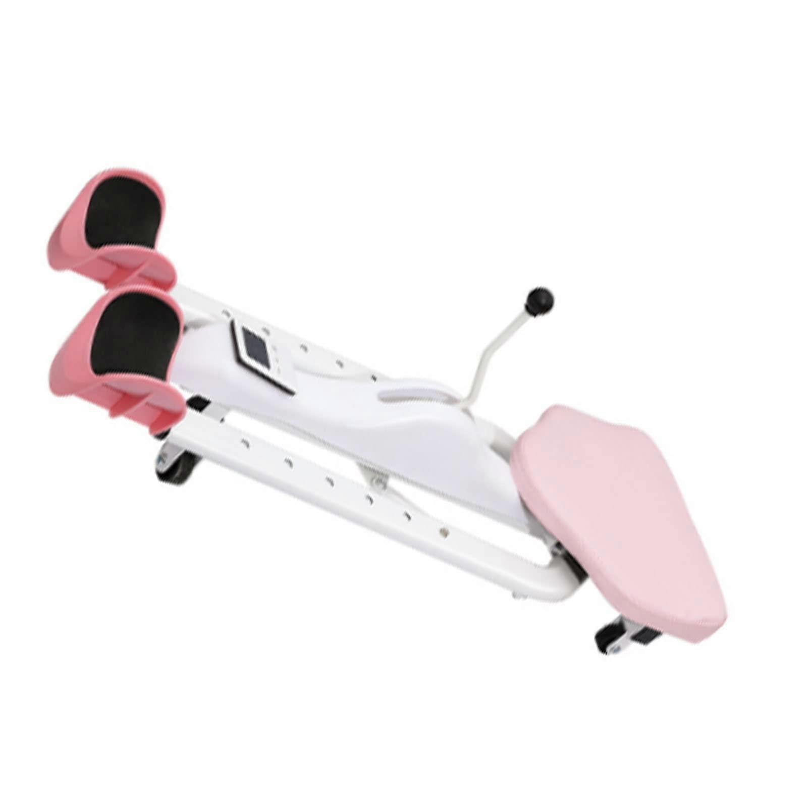 Leg extension machine, Adjustable performance leg split flexibility equipment with roller wheels for adults and children, Pink (without backrest)
