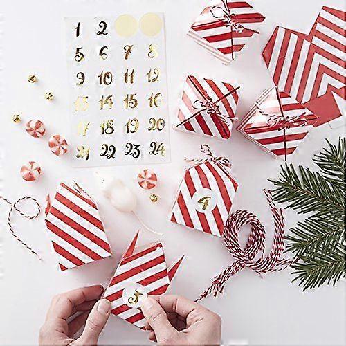 Make Your Own Christmas Advent Box Kit - Red and White and Stickers 24 Boxes