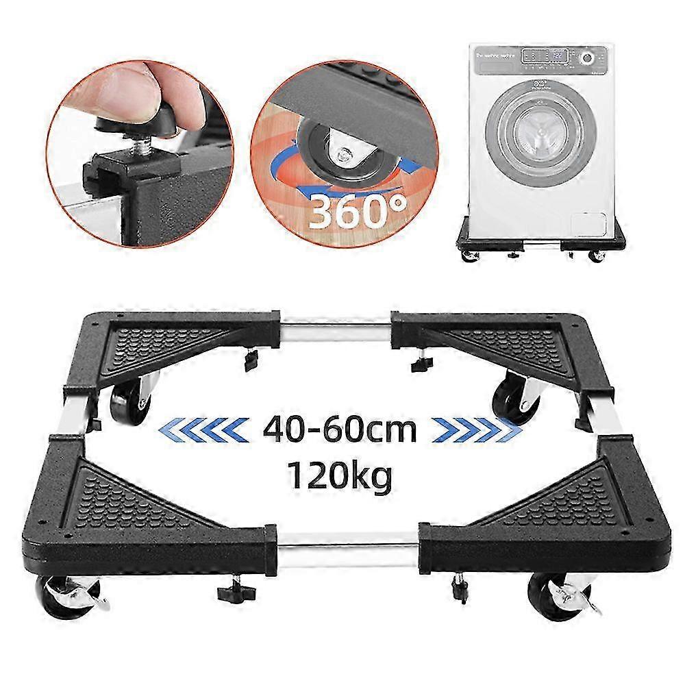 Adjustable Mobile Stand Base with Wheels for Washer, Refrigerator, and Dryer, 40cm-60cm