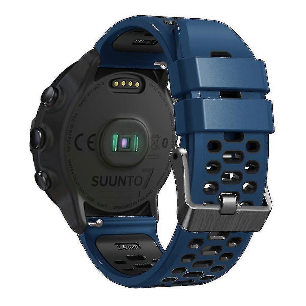Dual-Color Silicone Watch Band for Certain Brands 24mm Multi-Hole Design Quick Release Wristband