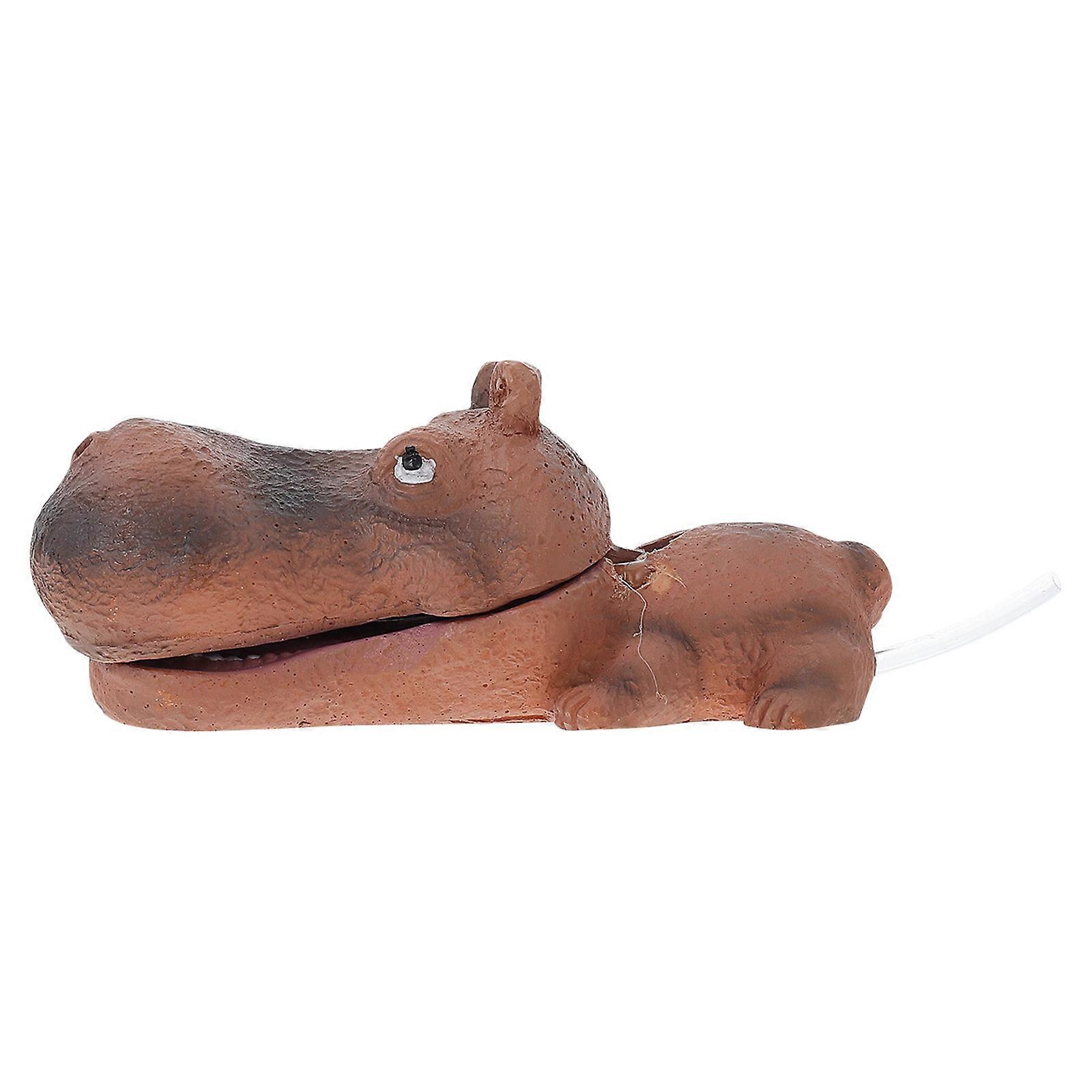 Durable Resin Fish Tank Ornament for Decor Coffee Hippo Bubbler 1pc Lightweight Compact
