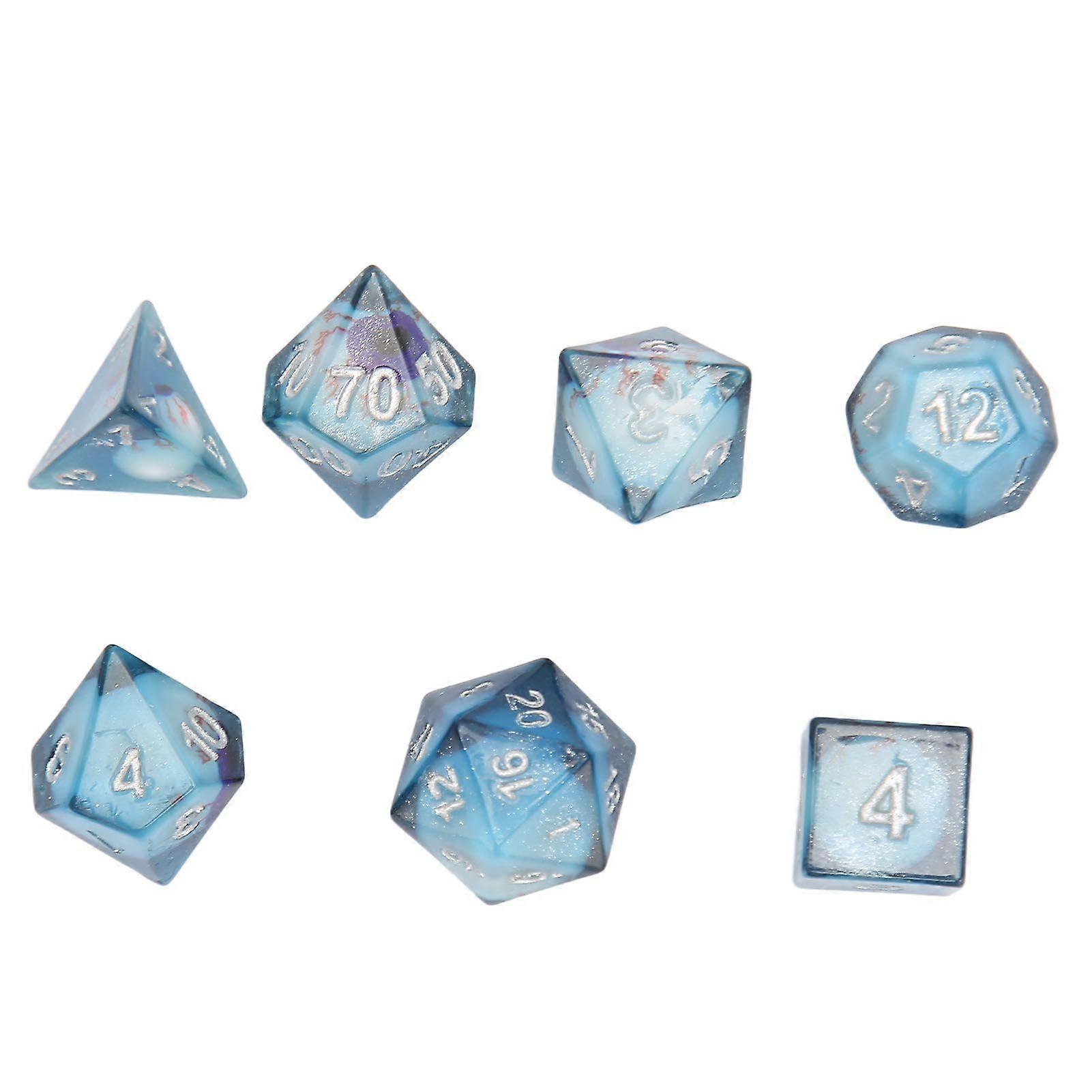 2025 Latest Model 7PCS Resin Dice Set Transparent Process Grinding Polishing