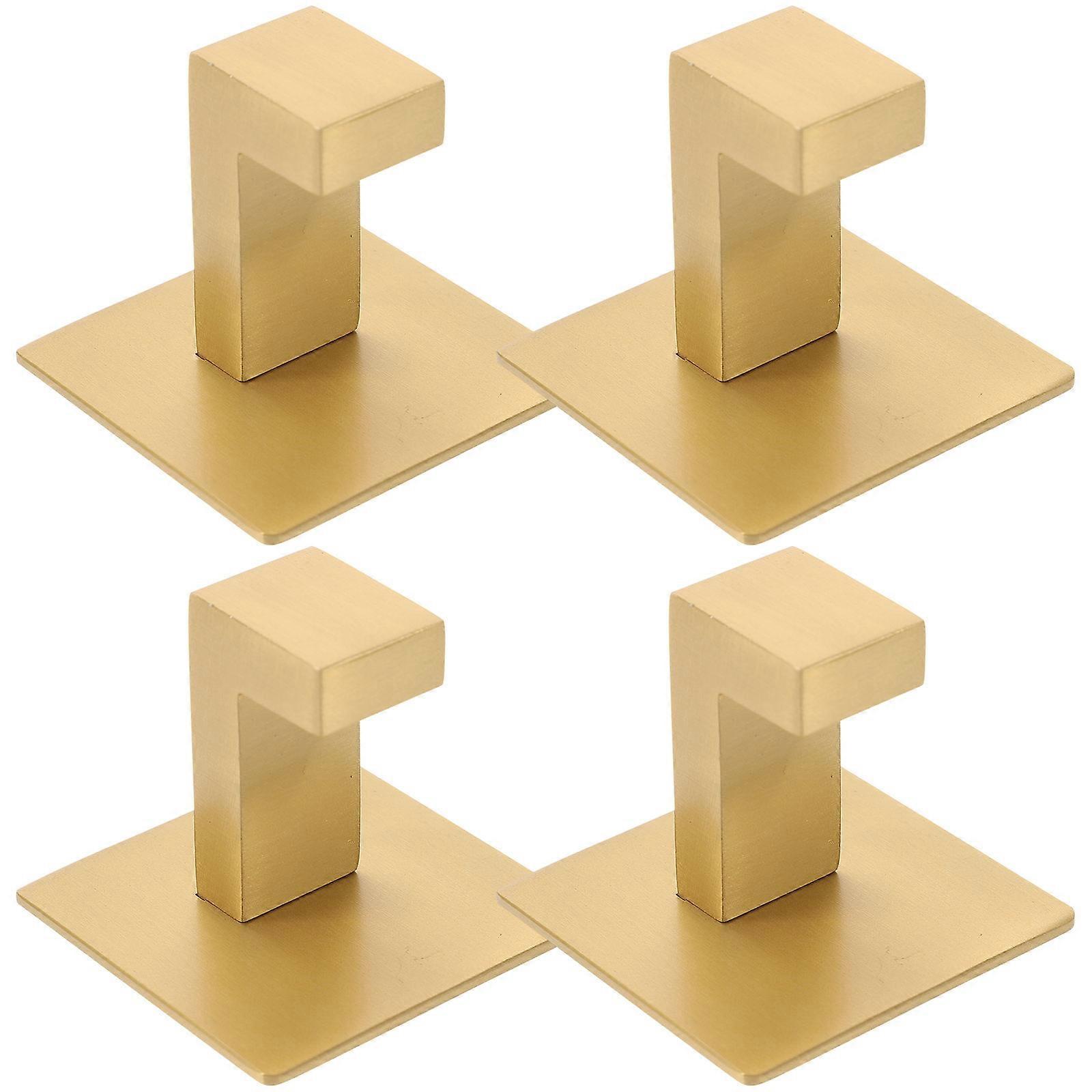 Adhesive Hooks for Hanging Wall Hook Golden 5.5X5.5CM Home Organization 4Pcs
