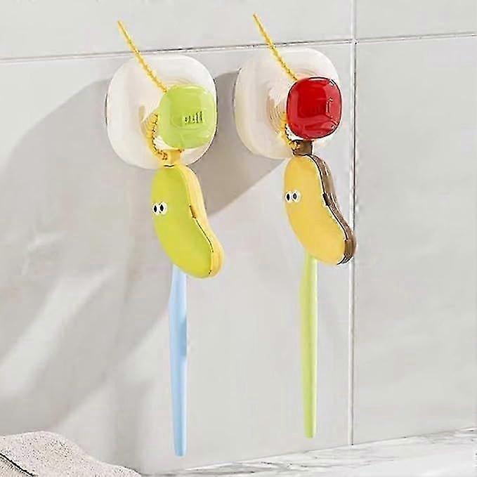 Tandborstehuvudskydd, bananformat tandborstelock plast resebärbart skydd tandborstehuvudfodral med tandkrämslåda