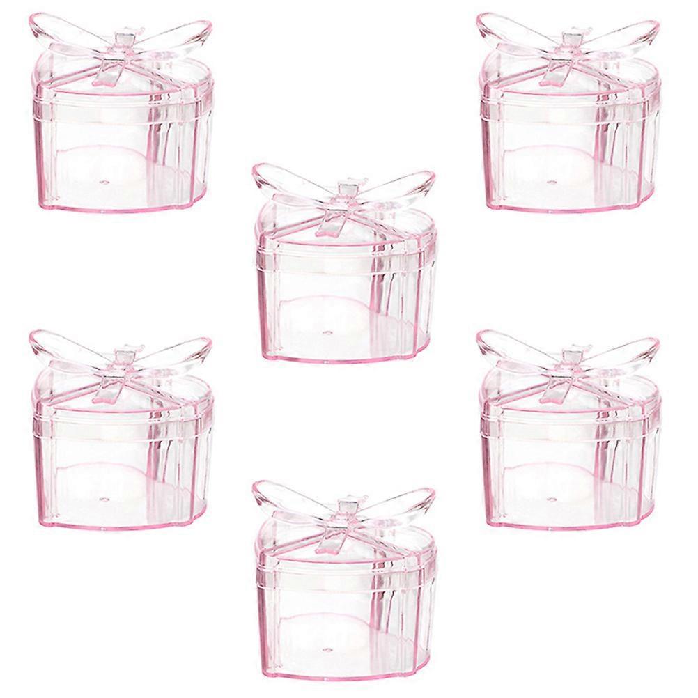 6pcs Heart Shaped Candy Boxes with Lid for Snacks and Sugar Storage Containers