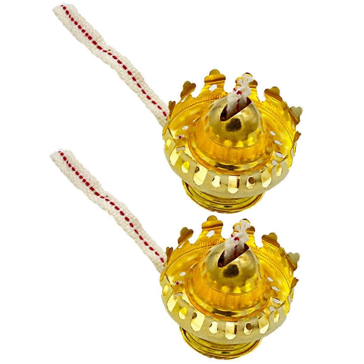 2 Sets Wick Accessories Tiki Oil Burner Electric Lampshade Retro Lotus Lamp