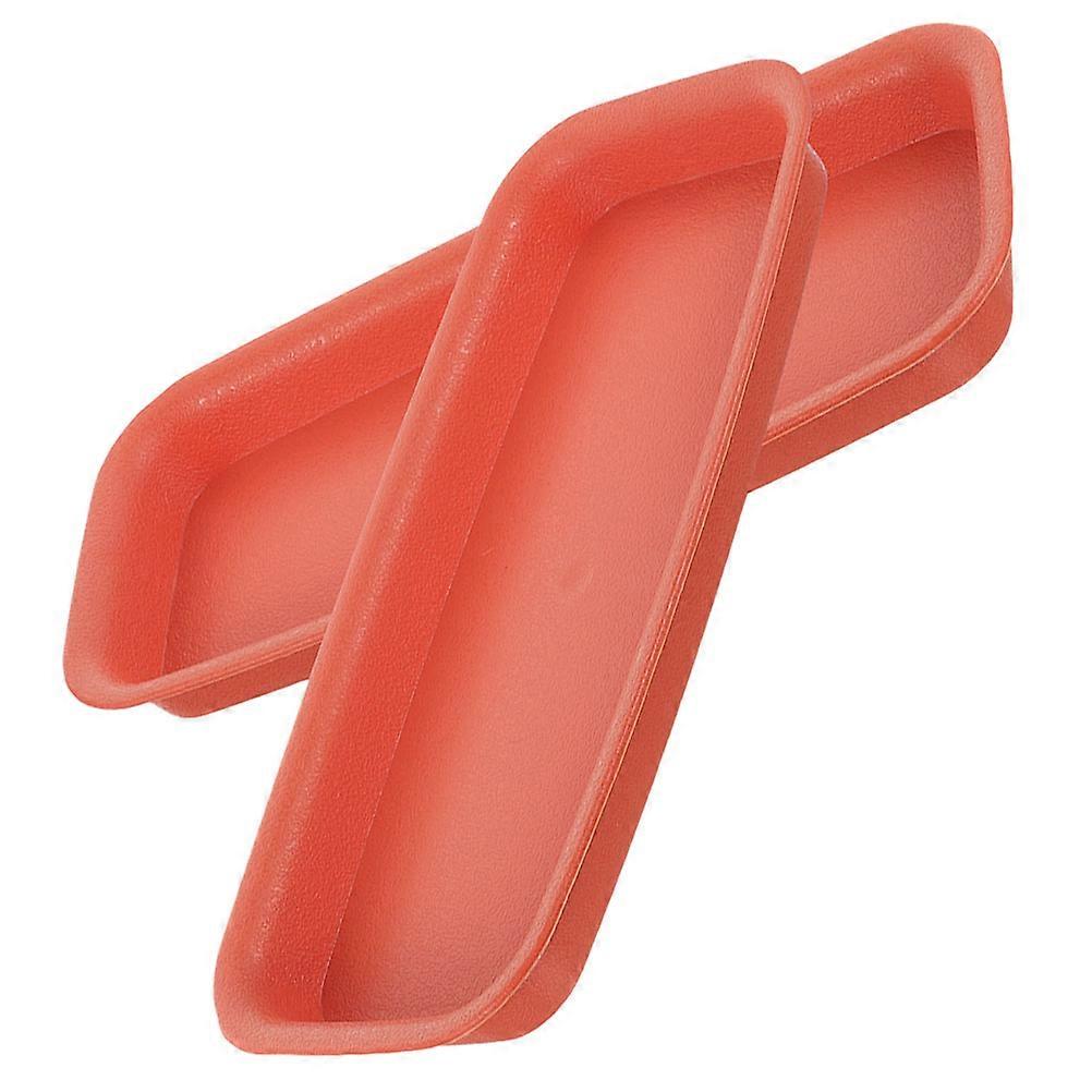 Plastic Rectangular Plant Saucers Drip Trays for Flower Pots 2pcs Durable Easy to Clean Brick Red Home Gardening