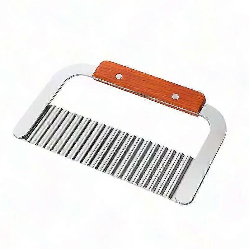 Vegetable chopping knife with wood handle