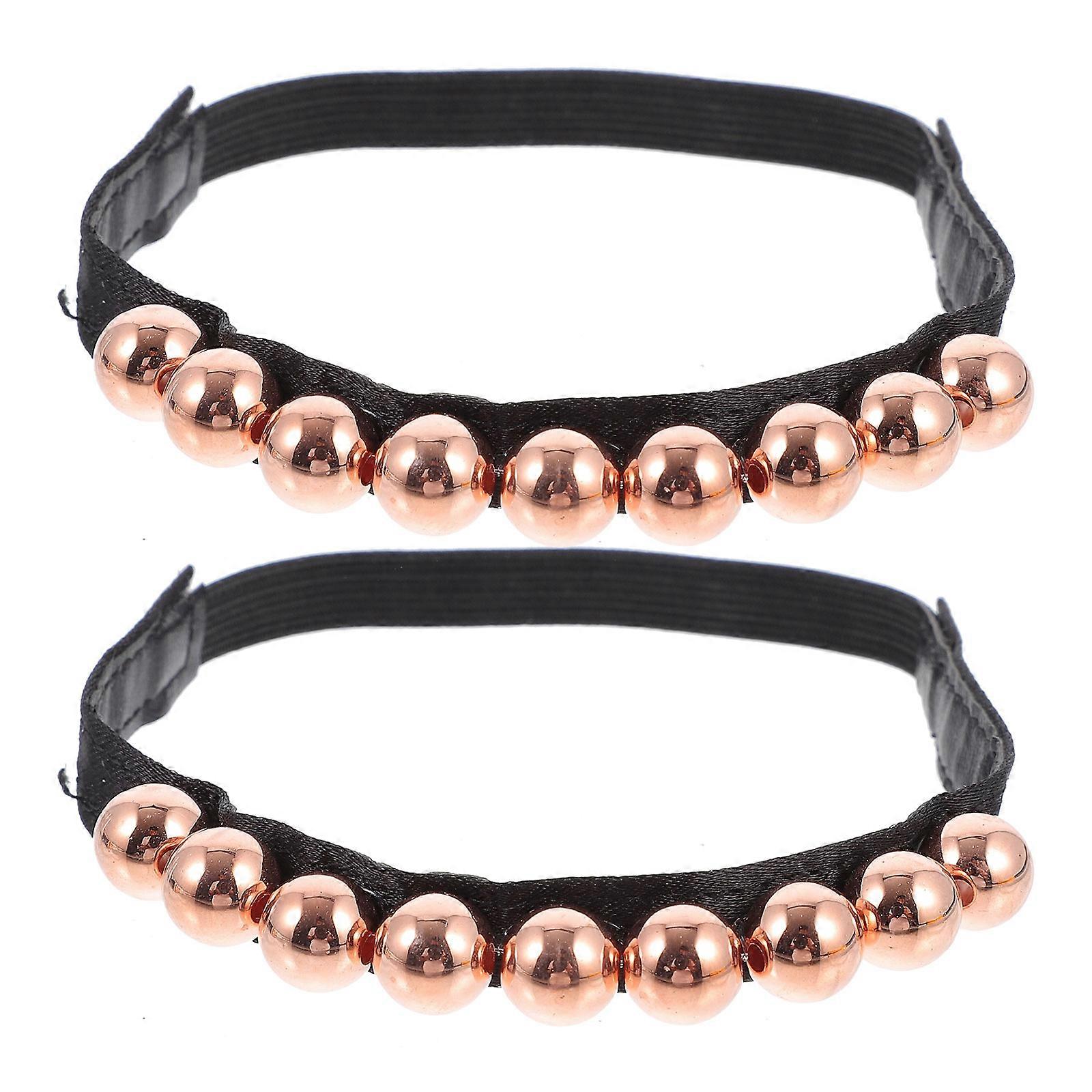 Golden HighHeeled Shoes Shoelaces AntiLoose Straps with Imitation Pearls for Elegant Decoration 1 Pair