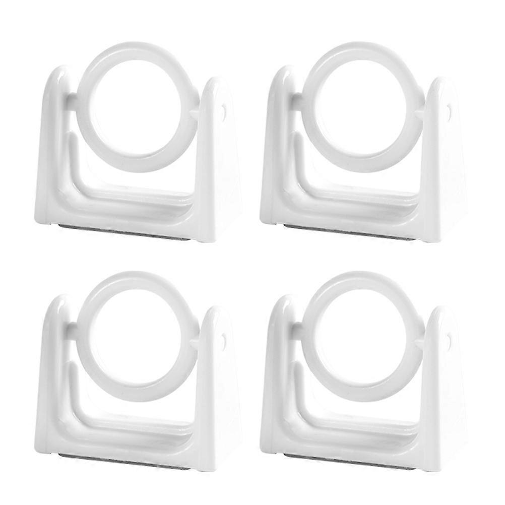 Curtain Pole Bracket Rust-resistant For Office 4Pcs White 1.6×1.1×2in Secure Curtain Rod