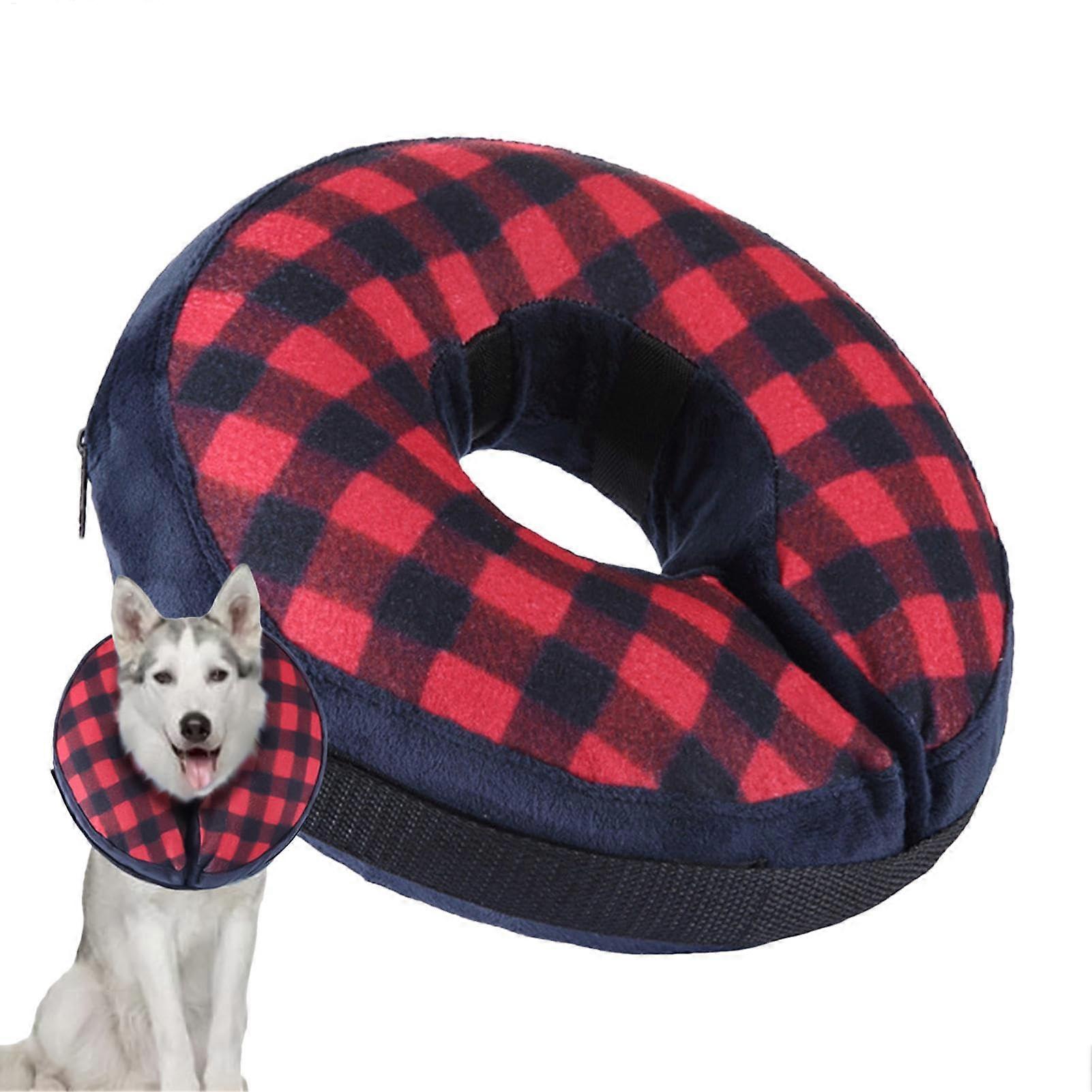 Doughnut Dog Cone Inflatable, Soft Adjustable Neck Collar For Dogs And Cats, Donut-Shaped Anti-Lick Protection