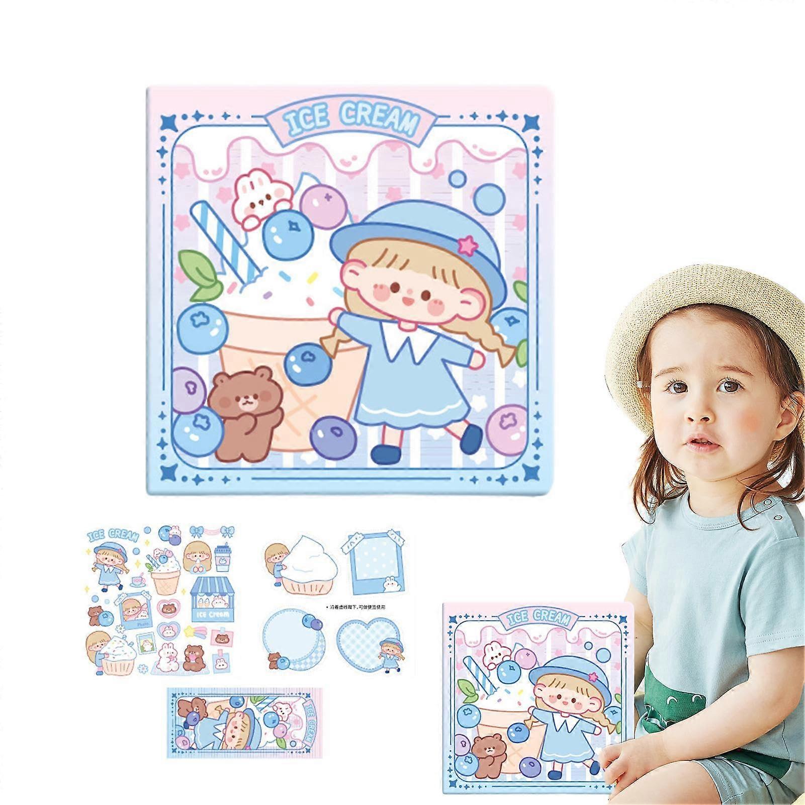Scrapbook Album Cartoon Aesthetic Kit With Thick Bookmark 15x15x13 cm Memory Pages With Stickers For Diary DIY Crafts