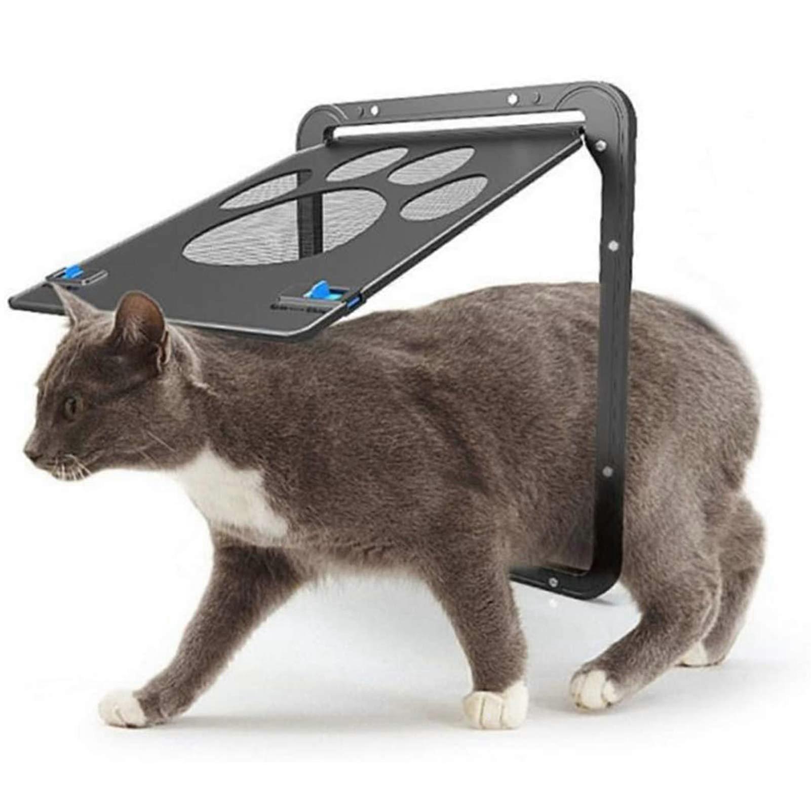 Cat Flaps Pet Door with 2Way Locking, for Cats and Dogs, ABS and Nylon (Large)