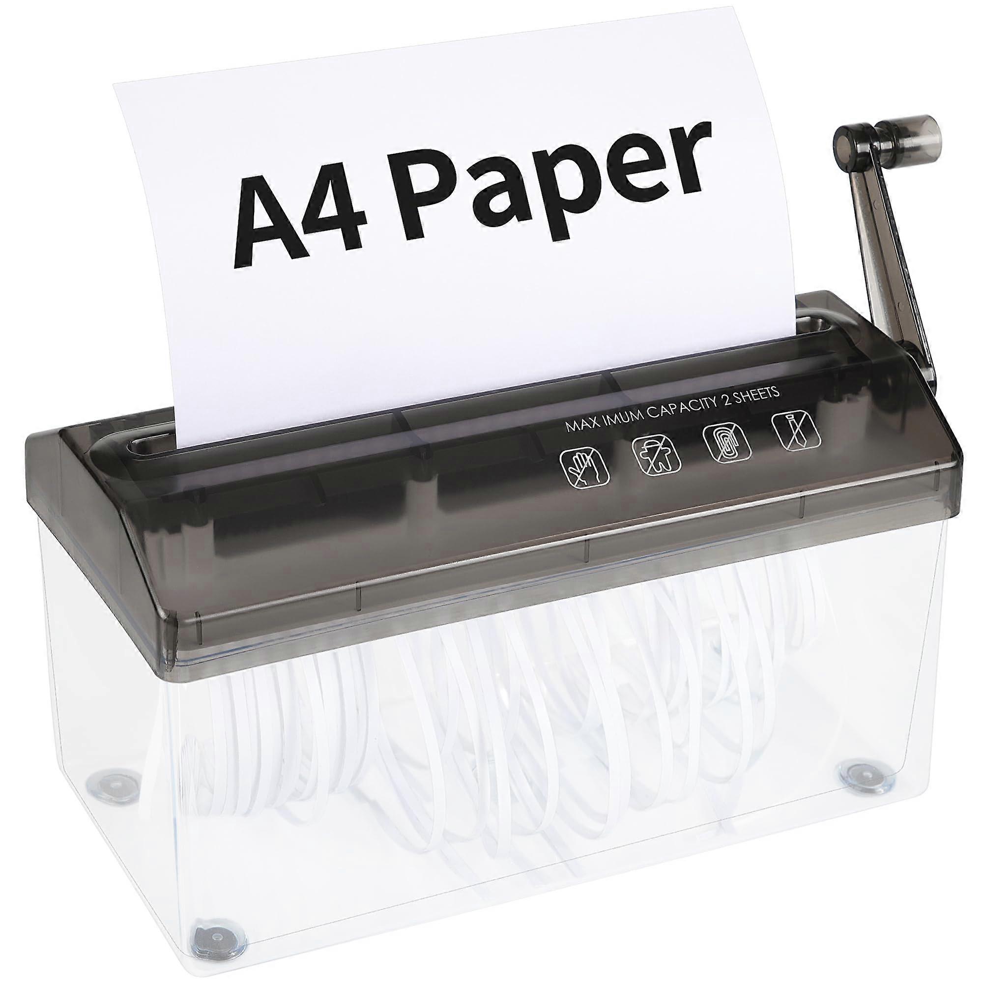 Manual A4 Black Portable Mini Paper Shredder 3L Capacity For Documents Desktop Home Office Supplies