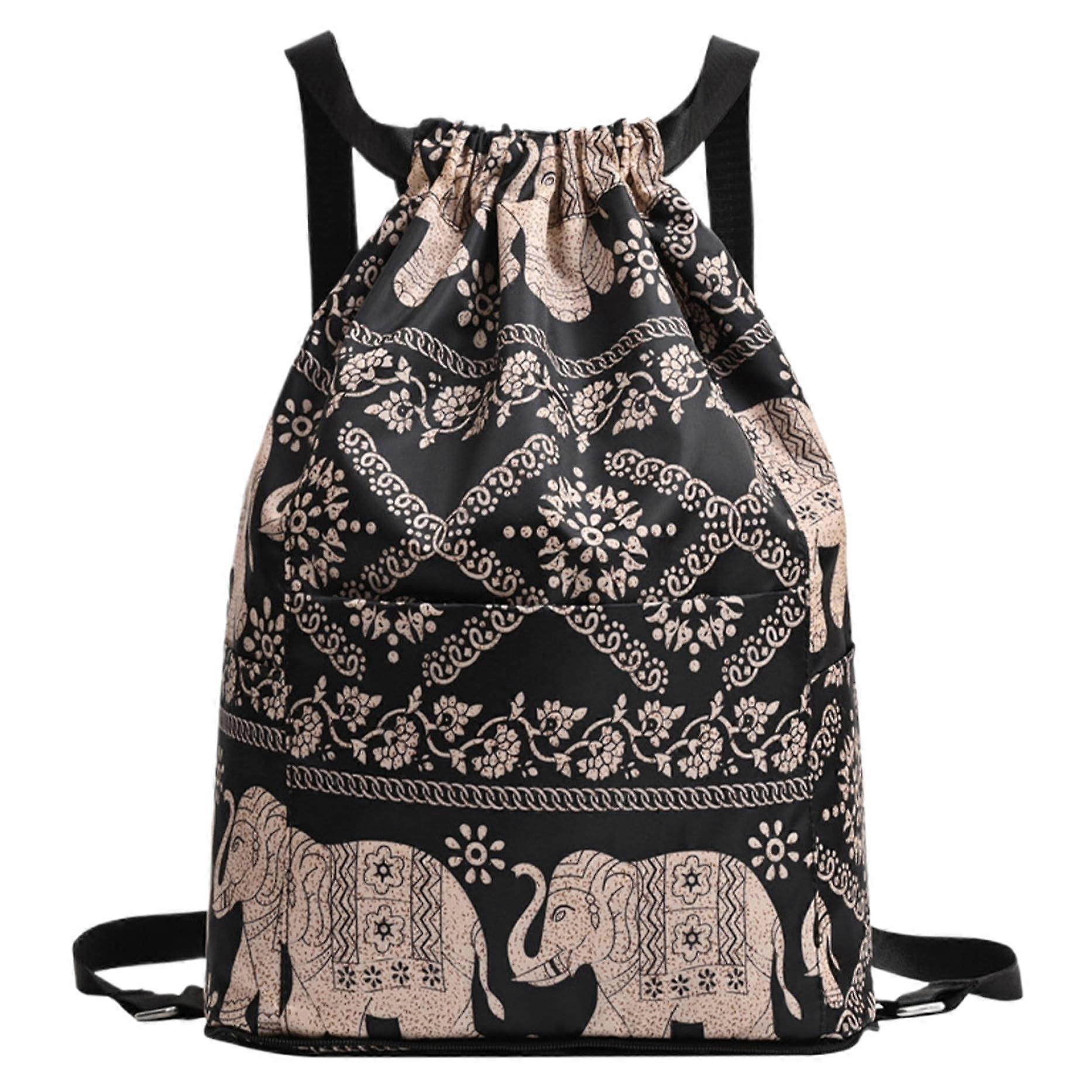 Draw String Backpack Waterproof Foldable Dry Bag for Travel Fitness with Zipper Multiple Sports Capacity Design